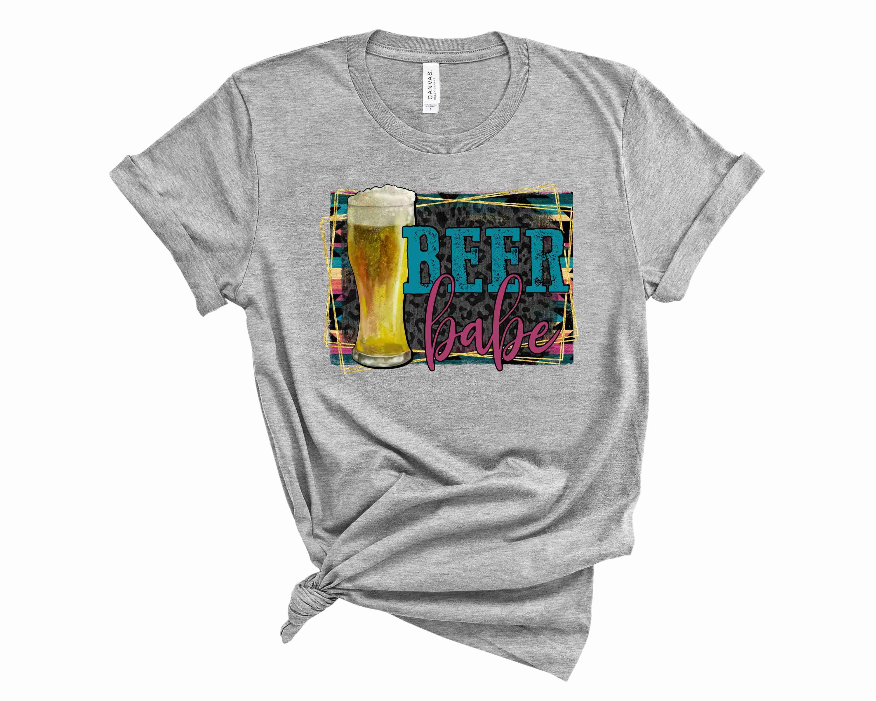 Beer Babe Graphic Tee featuring a bold design, perfect for beer lovers.
