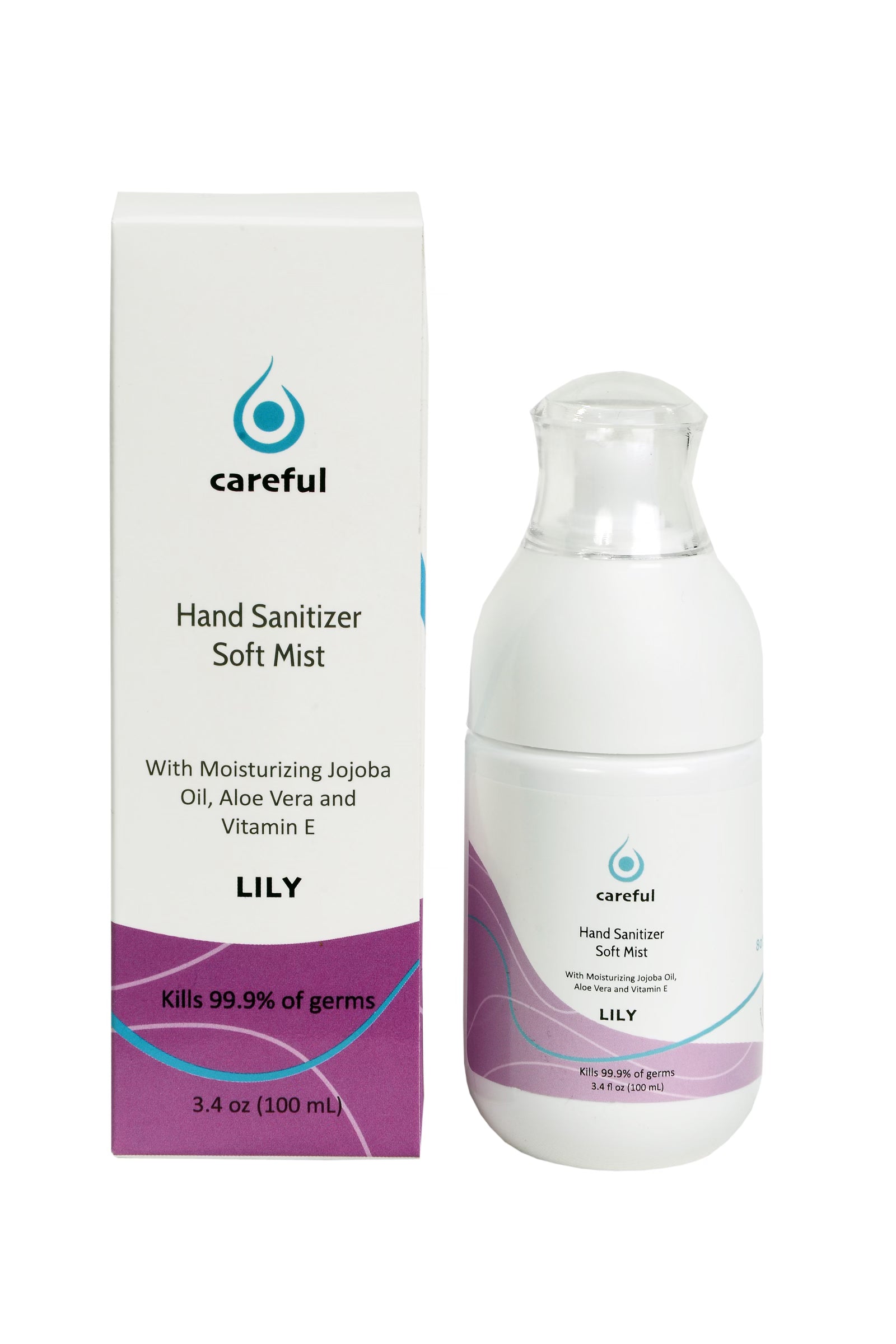 Careful hand sanitizer soft mist.