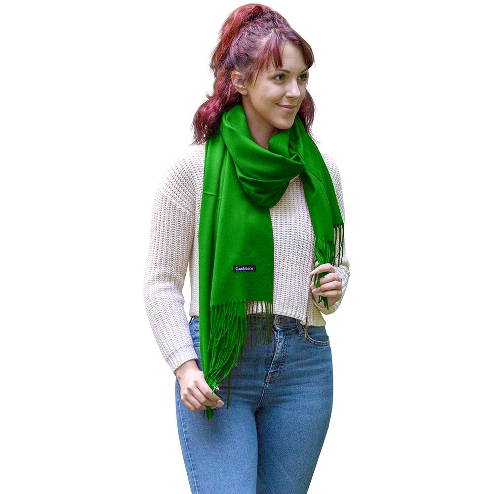 Luxurious solid color cashmere scarf, showcasing its soft texture and elegant drape, perfect for stylish warmth.