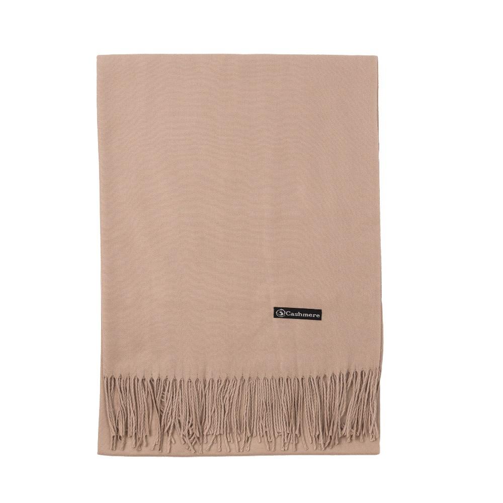 Luxurious solid color cashmere scarf, showcasing its soft texture and elegant drape, perfect for stylish warmth.