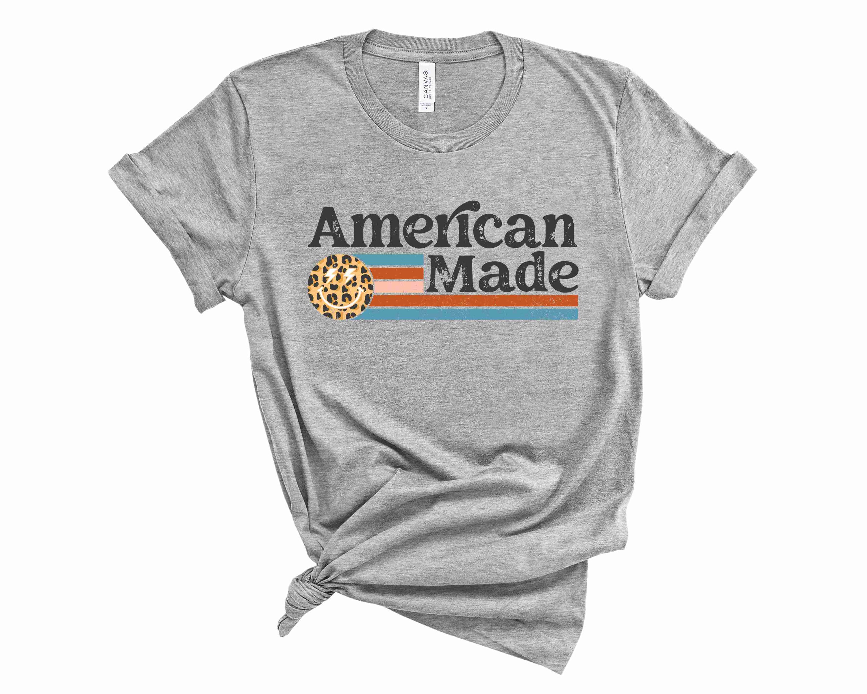 Cheetah American Made Graphic Tee featuring a stylish cheetah design on a soft fabric, perfect for casual wear.