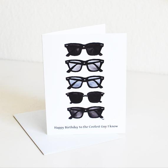 Cool Guy Sunglasses Men's Birthday Card with a stylish design and metallic envelope, perfect for celebrating birthdays.