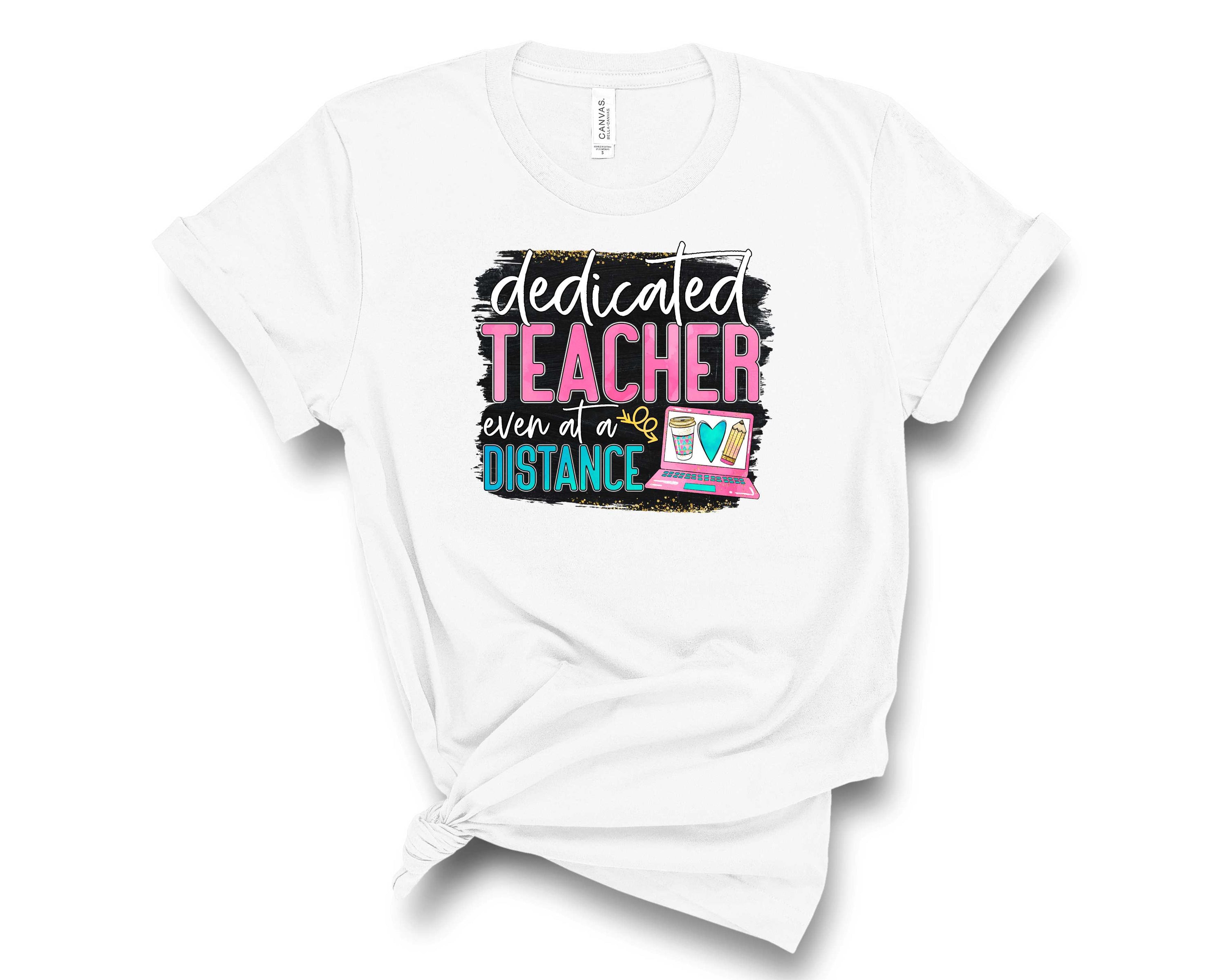 A unisex graphic tee featuring a chalkboard design celebrating teachers, available in various colors.