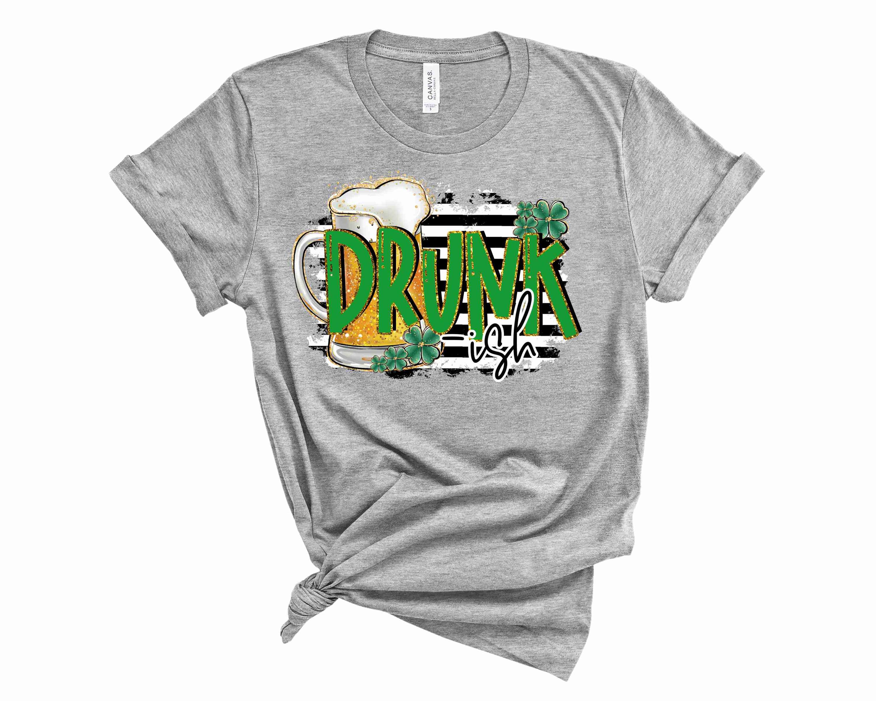 Drunk-ish Graphic Tee featuring a playful design on a unisex t-shirt, perfect for casual wear.