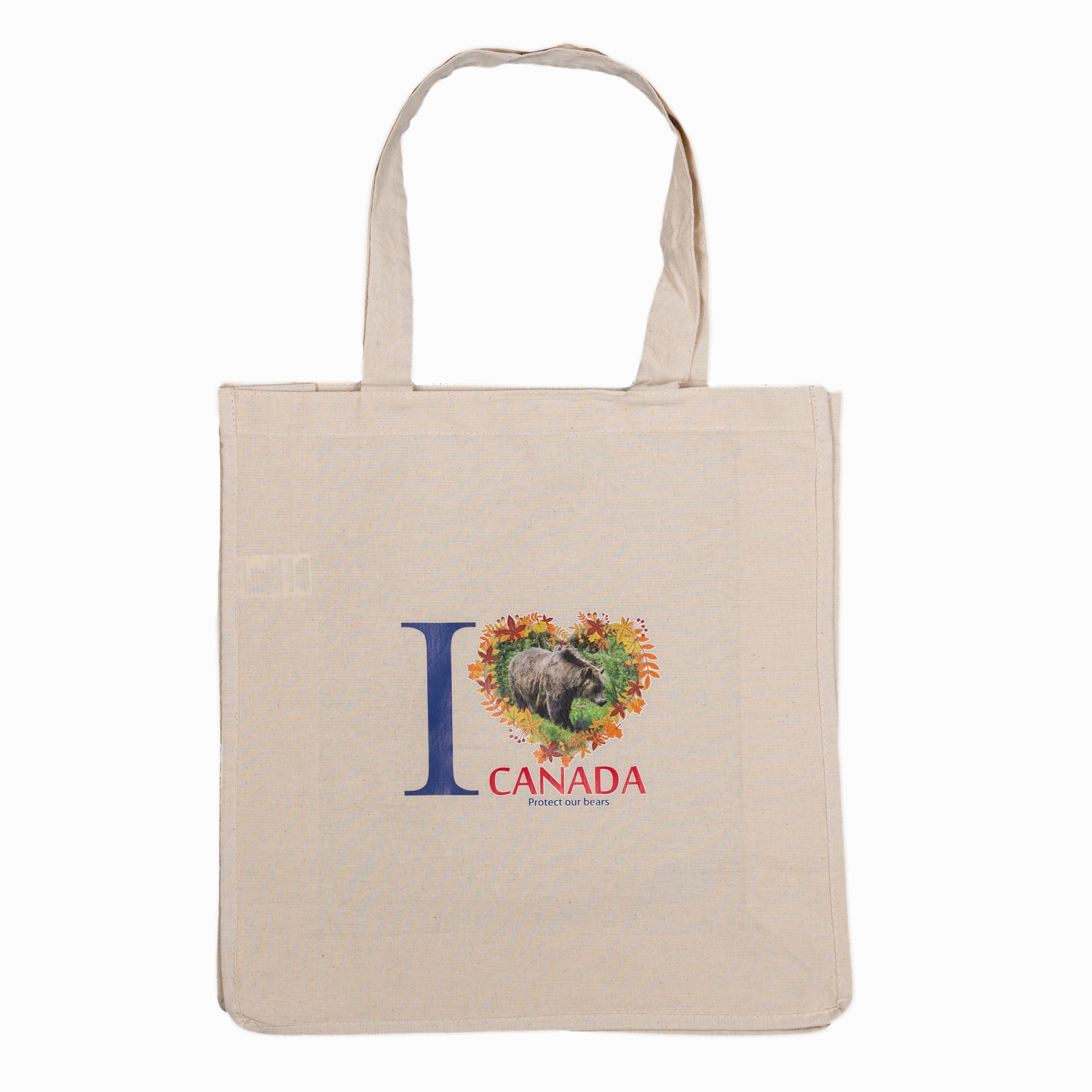 Eco-friendly cotton tote bag featuring a Black Bear design, promoting wildlife conservation and sustainability.