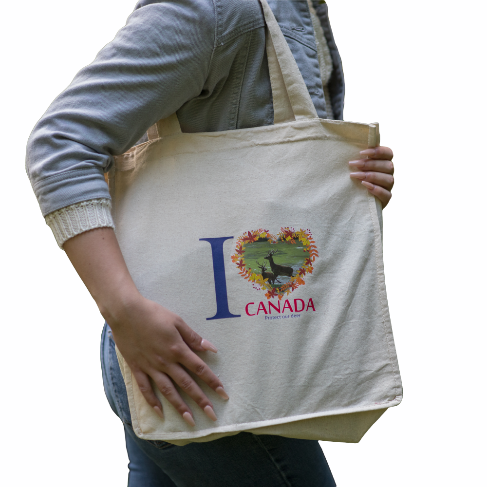 Eco-friendly cotton tote bag featuring a Black Bear design, promoting wildlife conservation and sustainability.