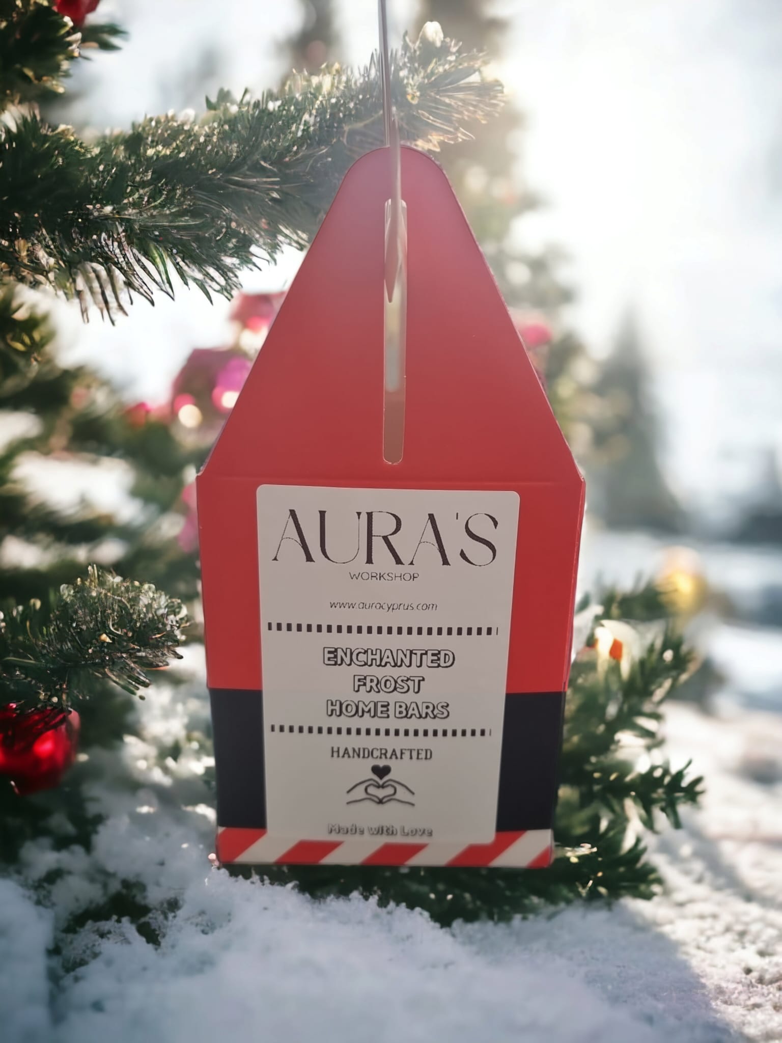 Enchanted Frost Home Bars Soap Christmas Gift Box featuring three festive soap bars in an elegant packaging, perfect for holiday gifting.