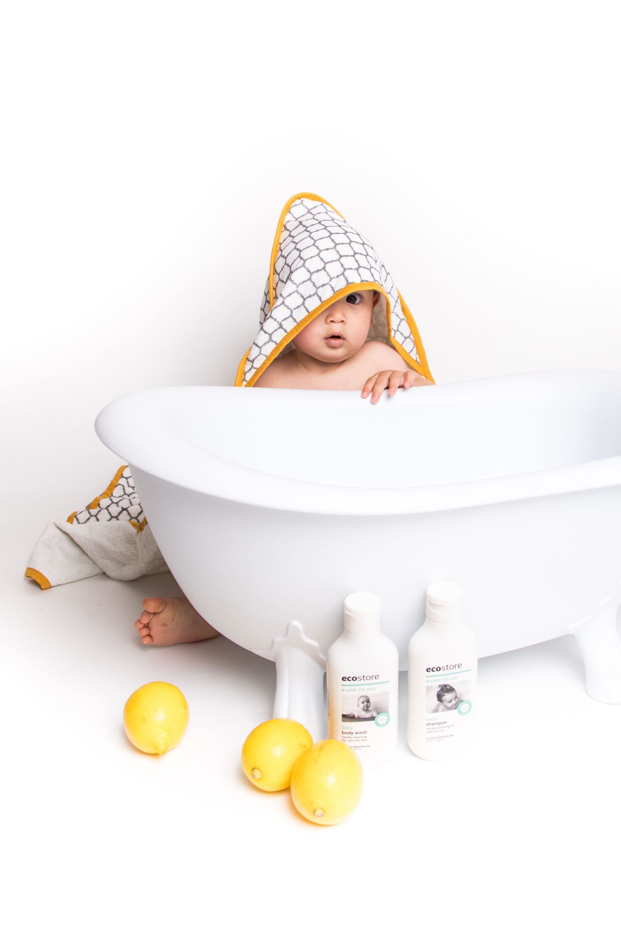 ERAWAN Towel featuring unique block-print design, made from soft cotton voile and plush terry, perfect for newborns to 4 years old.