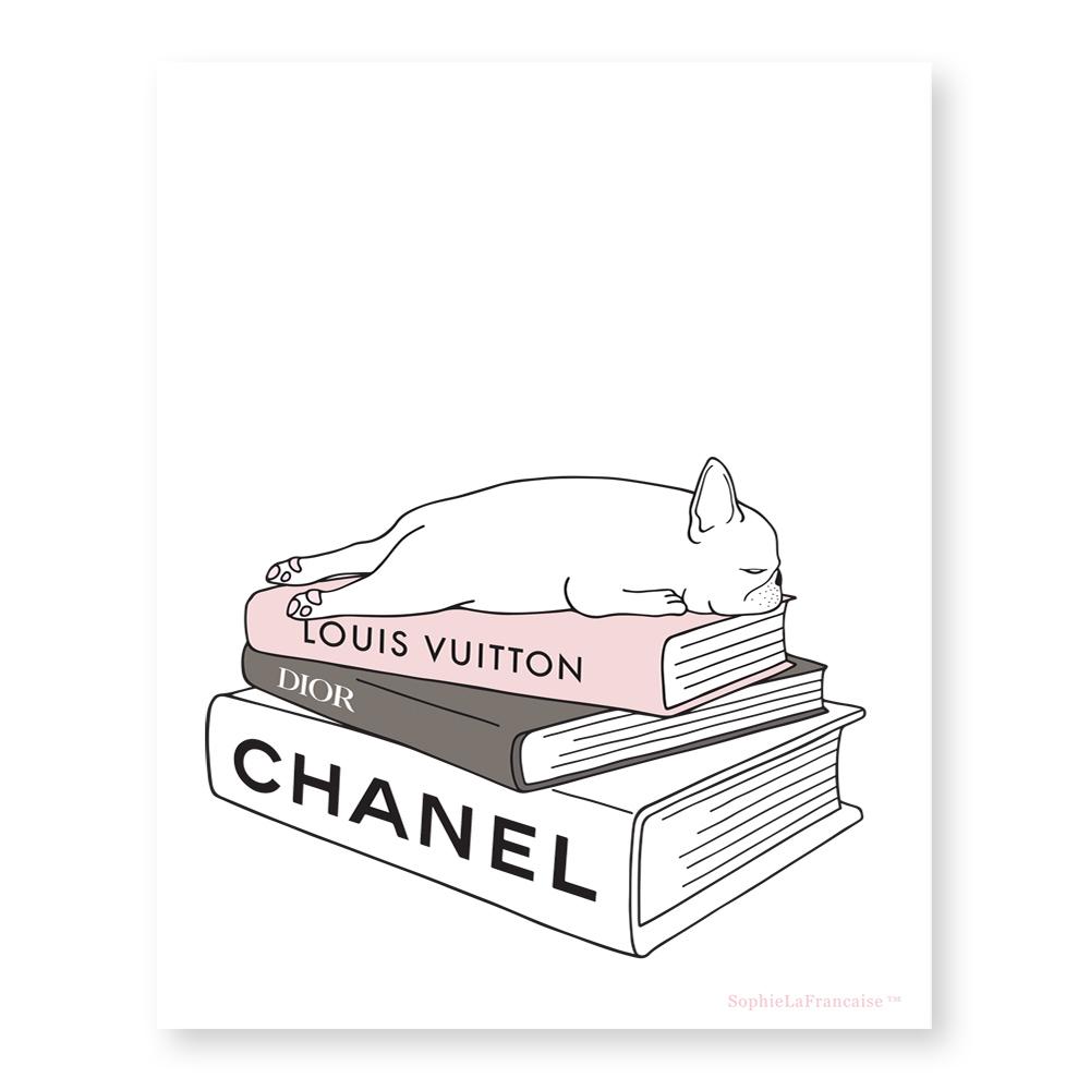Fashion Frenchie Art Print featuring a stylish French bulldog illustration, perfect for home decor.