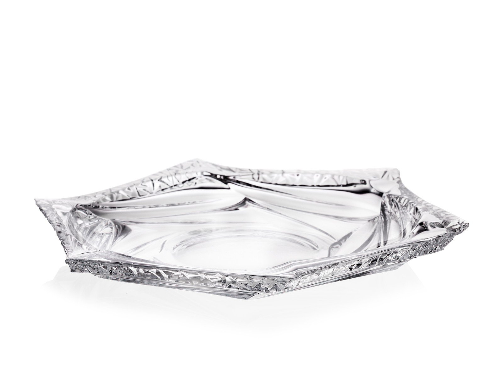 FLAMENCO White Crystal Plate showcasing elegant design and craftsmanship, perfect for home decor or gifting.