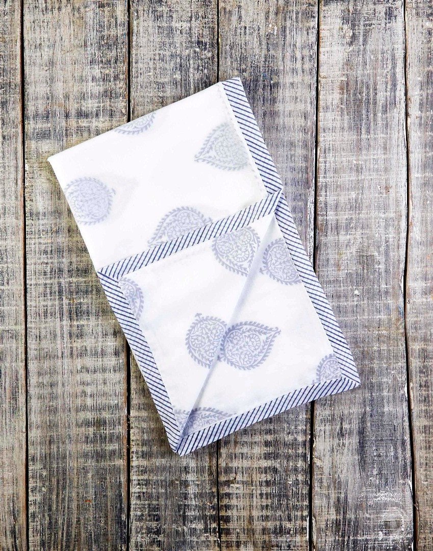 FORT Blue Cotton Dohar featuring soft natural cotton layers and hand block-printed design, perfect for babies.