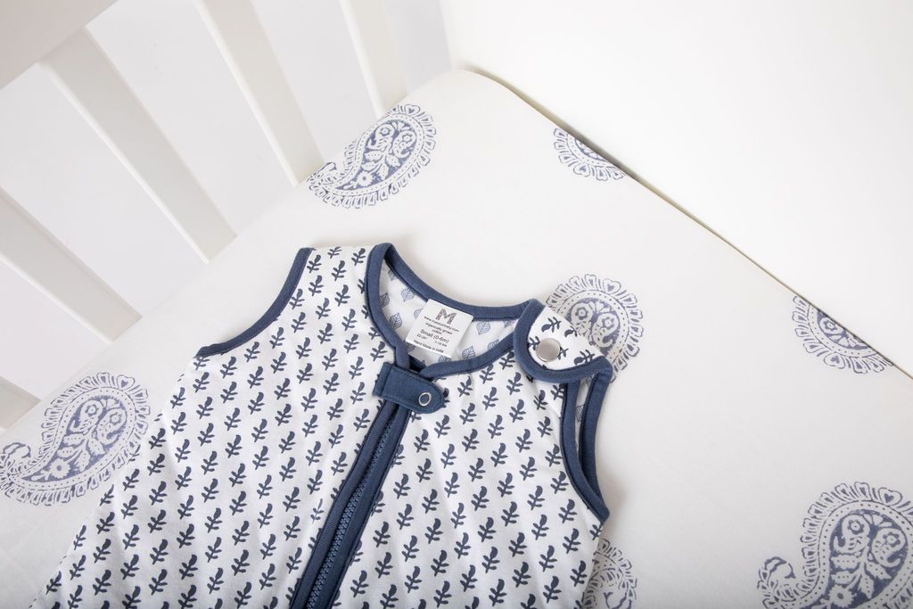 FORT Fitted Crib Sheet made from 100% Indian cotton voile, featuring concealed elastic for a snug fit and unique handcrafted design.