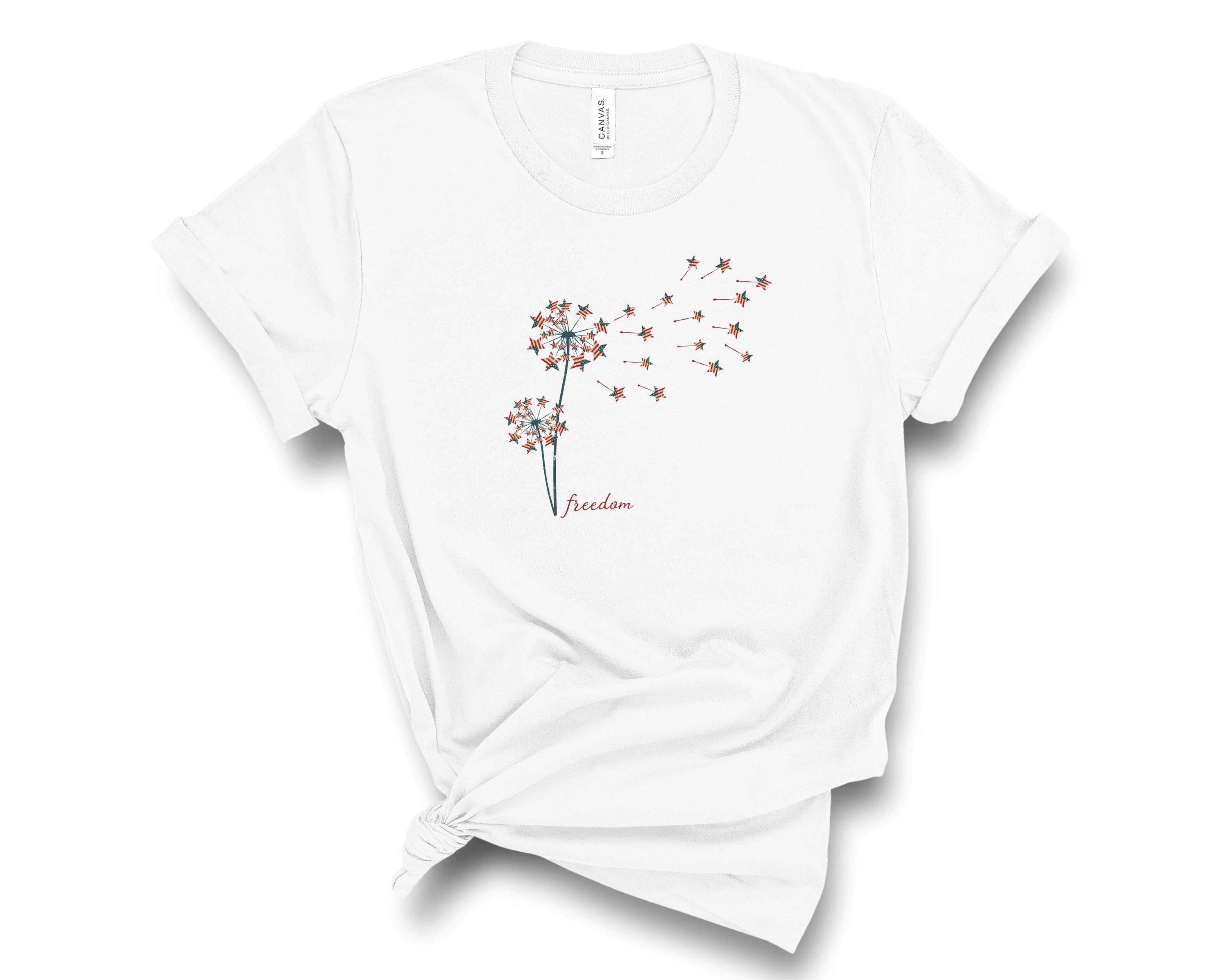 Freedom Dandelion Graphic Tee featuring a stylish dandelion design on a comfortable unisex t-shirt.