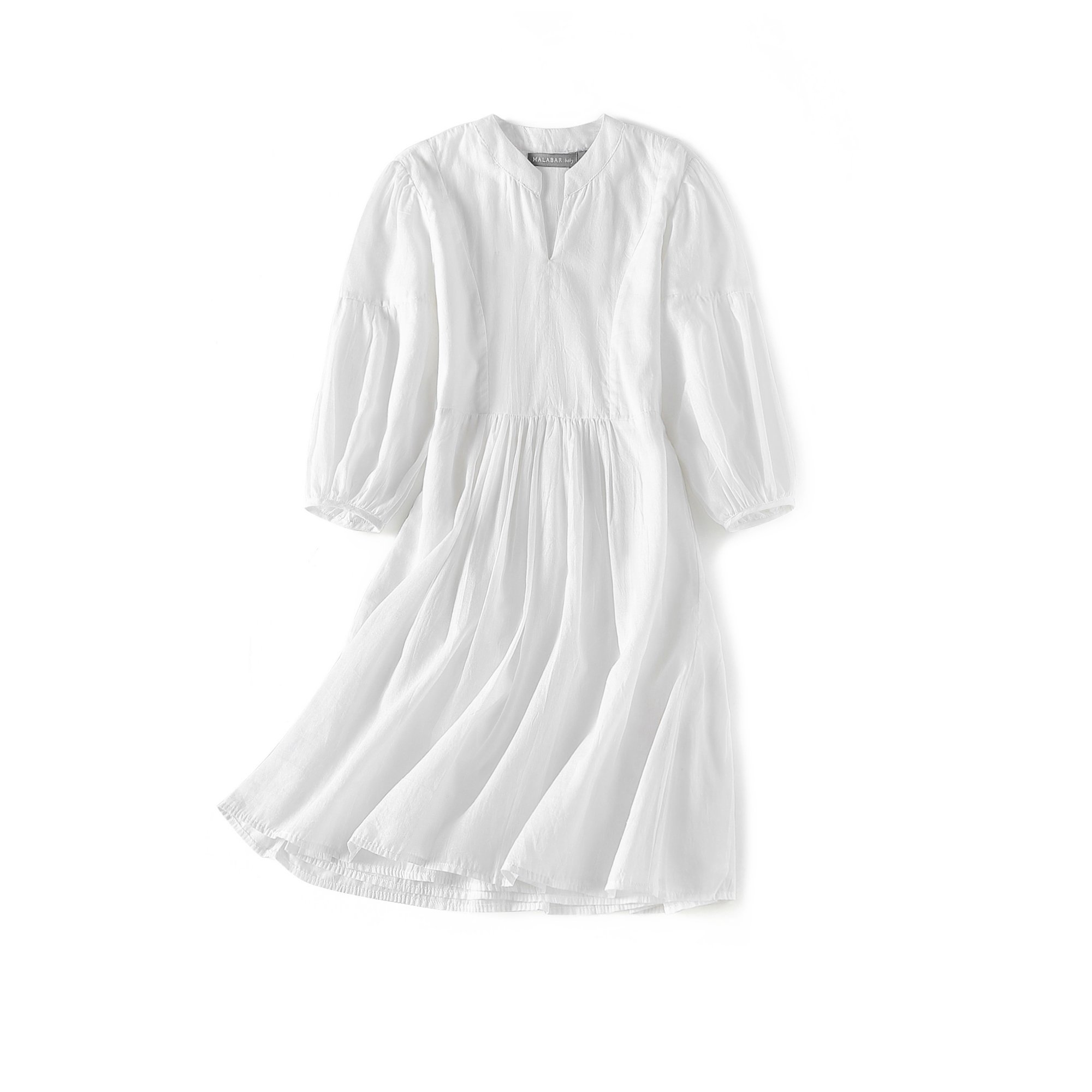 A beautiful white girl's cotton kaftan dress made from soft Indian cotton voile, perfect for various occasions.