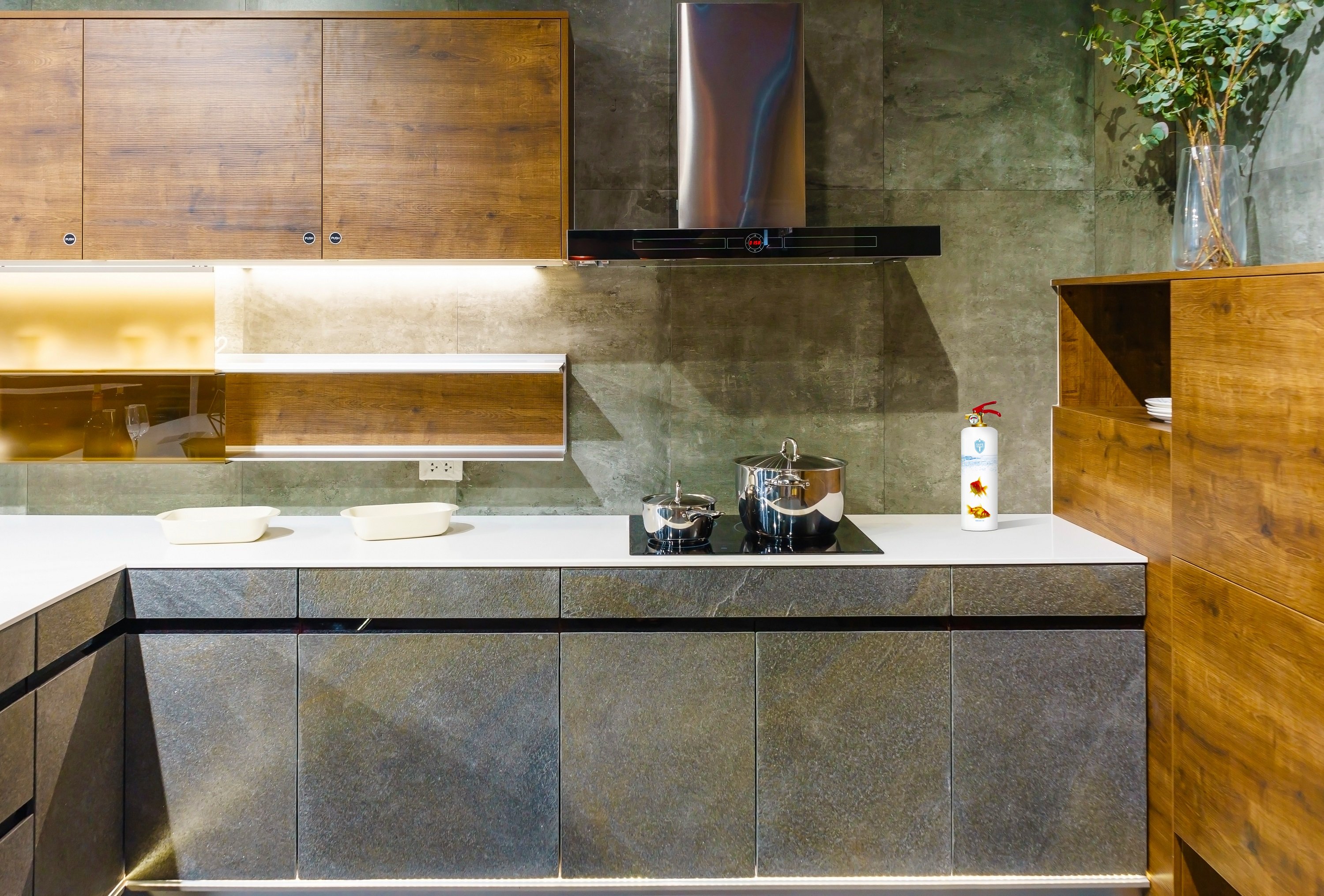 Stylish Goldfish fire extinguisher designed to enhance home decor.