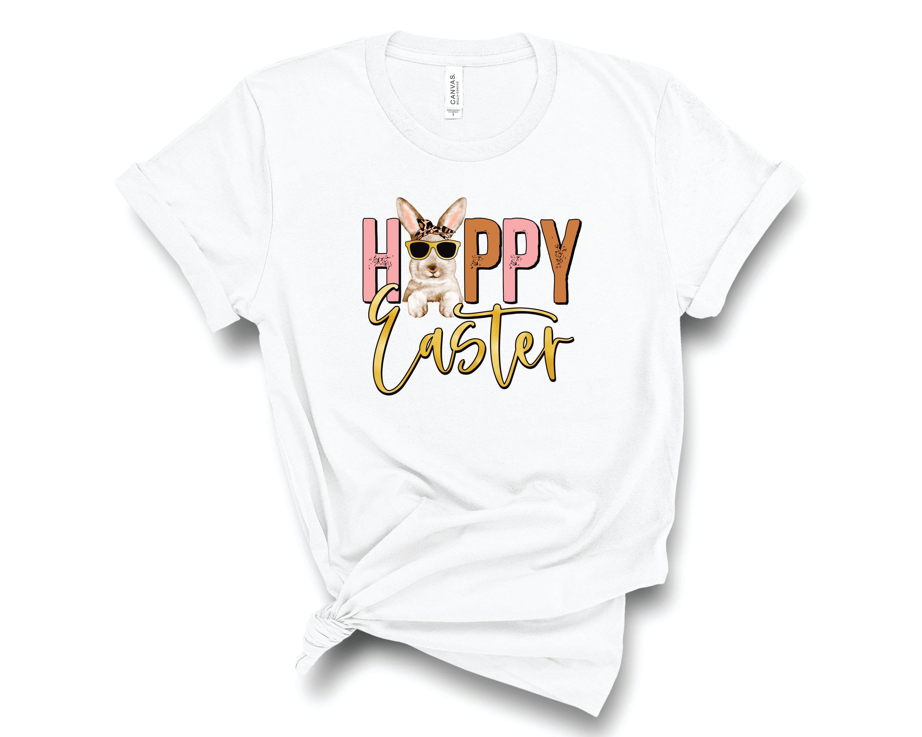 Happy Easter Sunglasses Neutral Graphic Tee featuring a colorful Easter-themed design, perfect for unisex wear.
