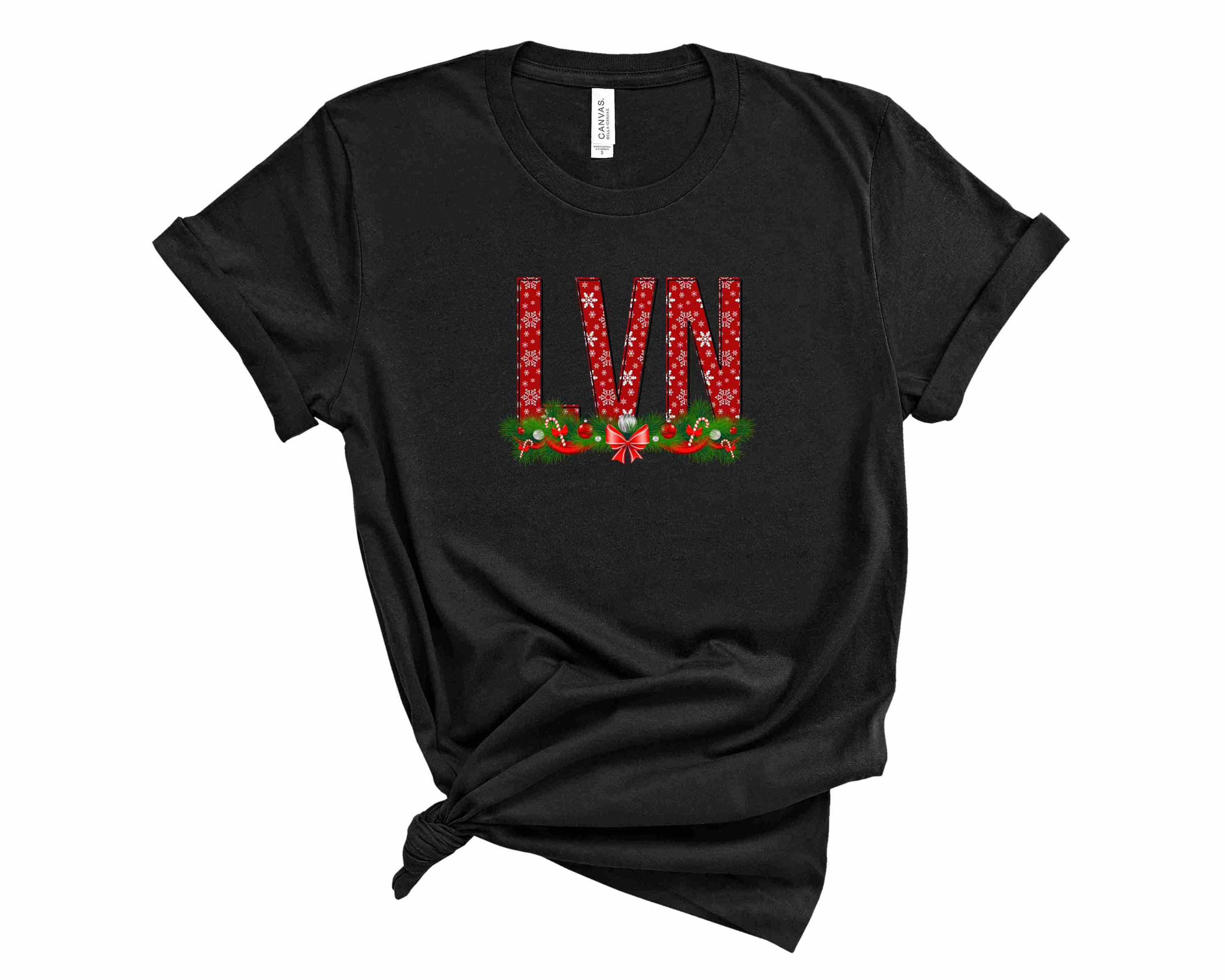 Holiday LVN Graphic Tee featuring a festive design, perfect for unisex wear during holiday celebrations.