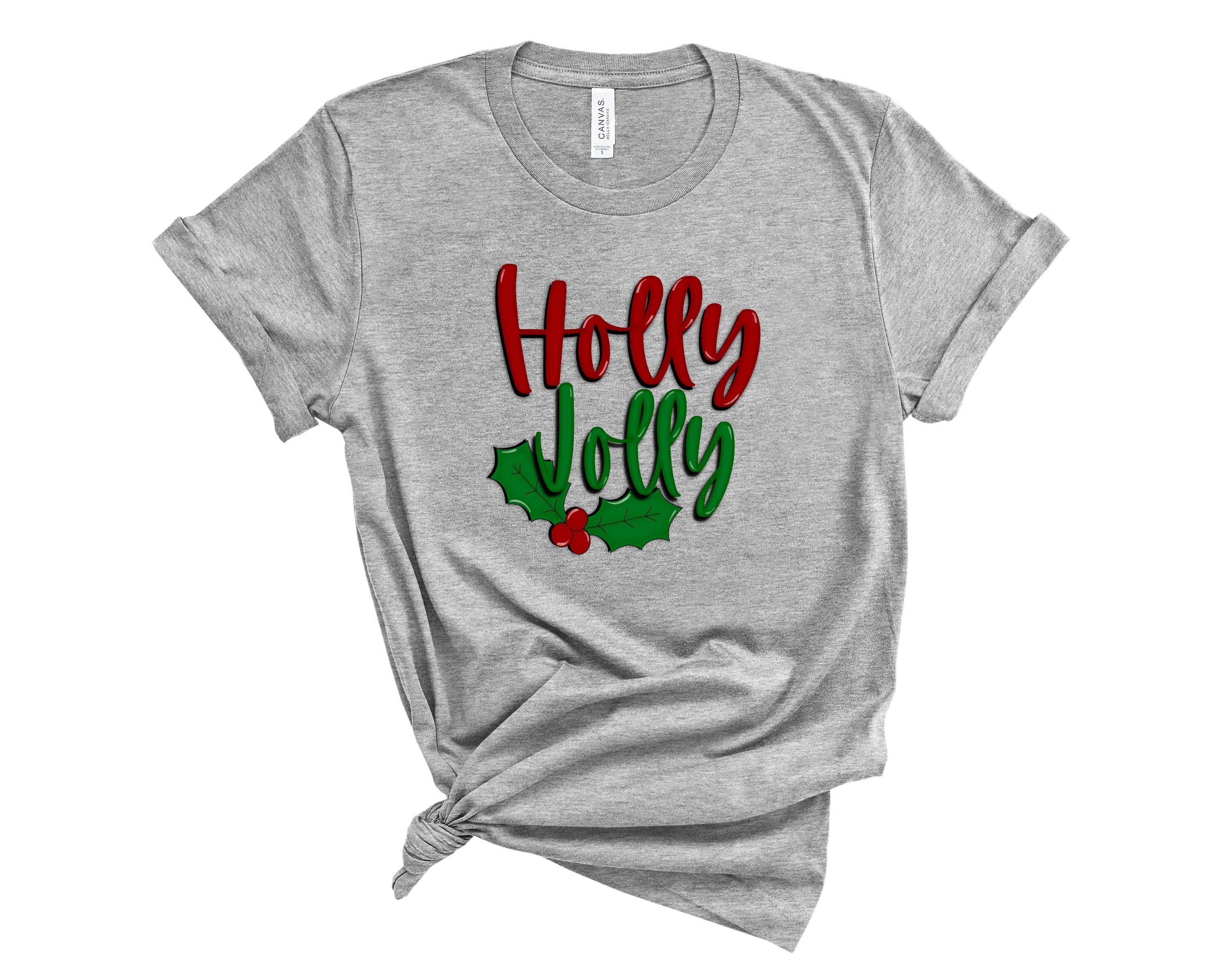 Holly Jolly 2 Graphic Tee featuring a festive design, perfect for holiday celebrations.