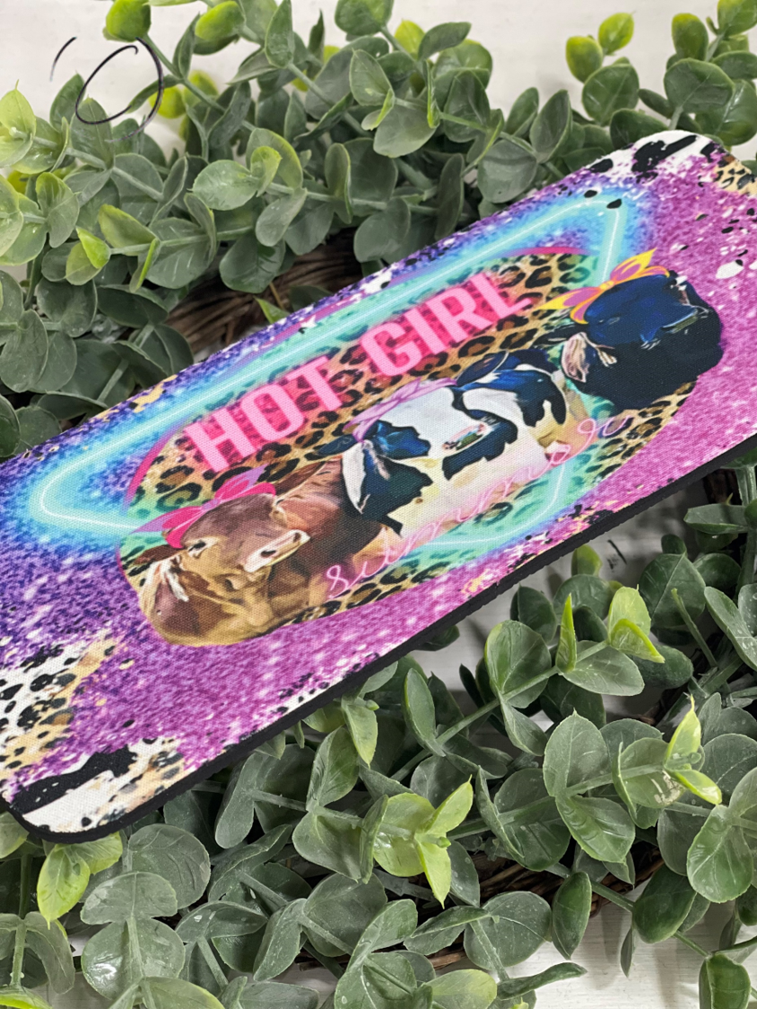Hot Girl Summer Heifers Slap Wrap Can Cooler in vibrant colors, designed to fit 12oz cans and bottles, made of durable neoprene material.