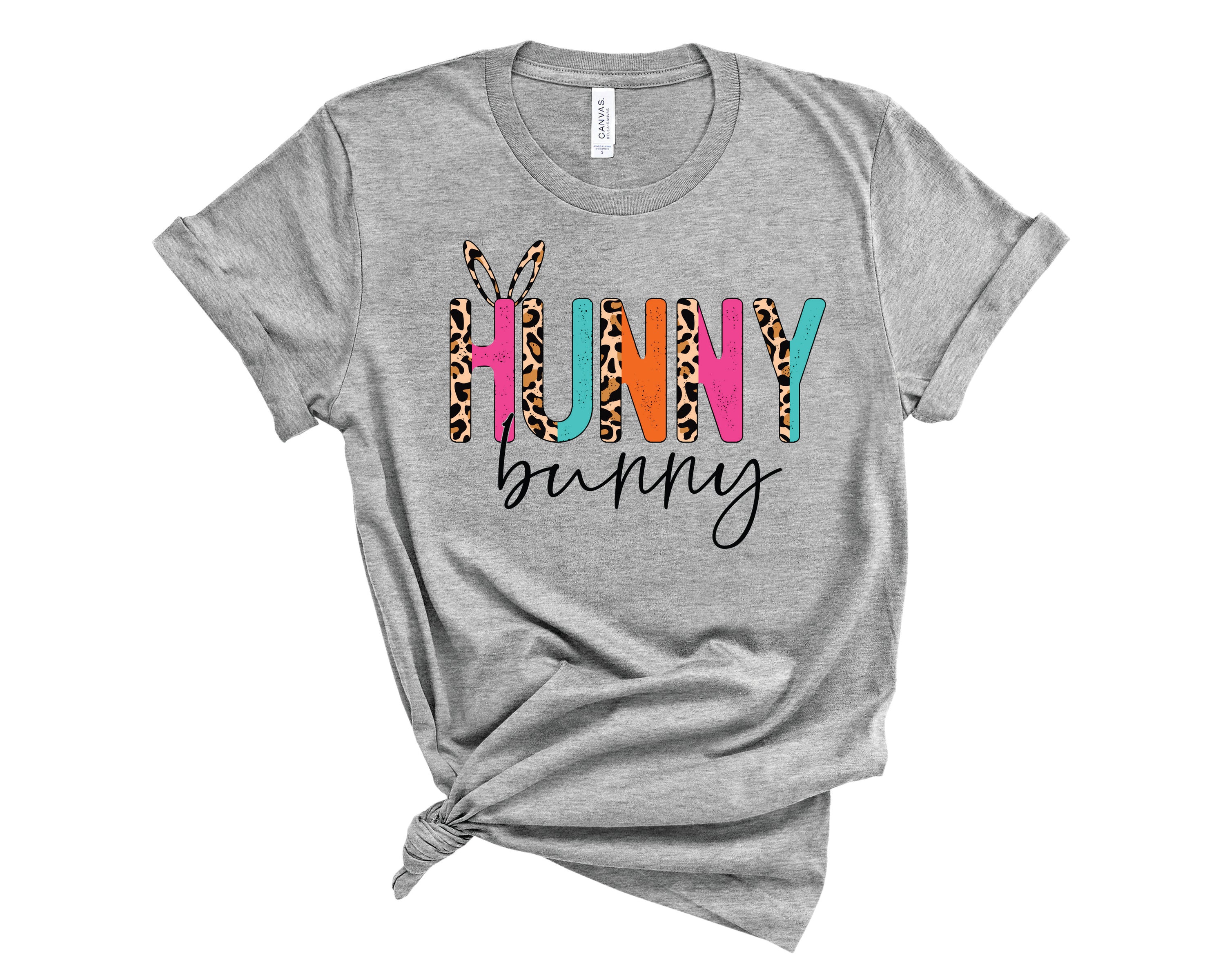 Hunny Bunny Half Leopard Bright Graphic Tee featuring a vibrant half leopard design on a soft fabric.