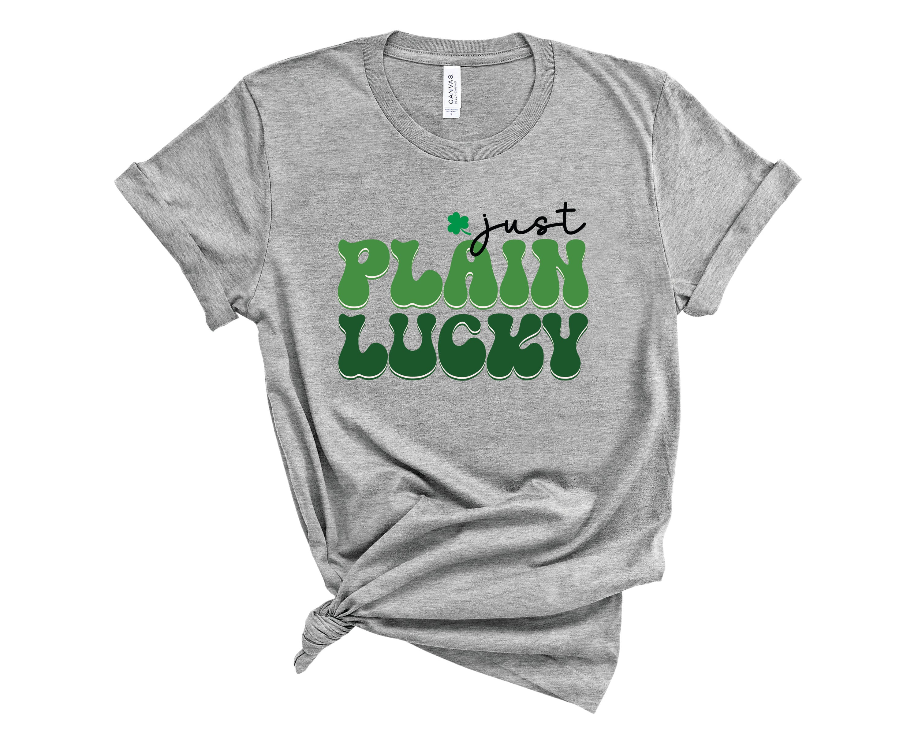 Just Plain Lucky Graphic Tee featuring a stylish design in a soft fabric, perfect for casual wear.