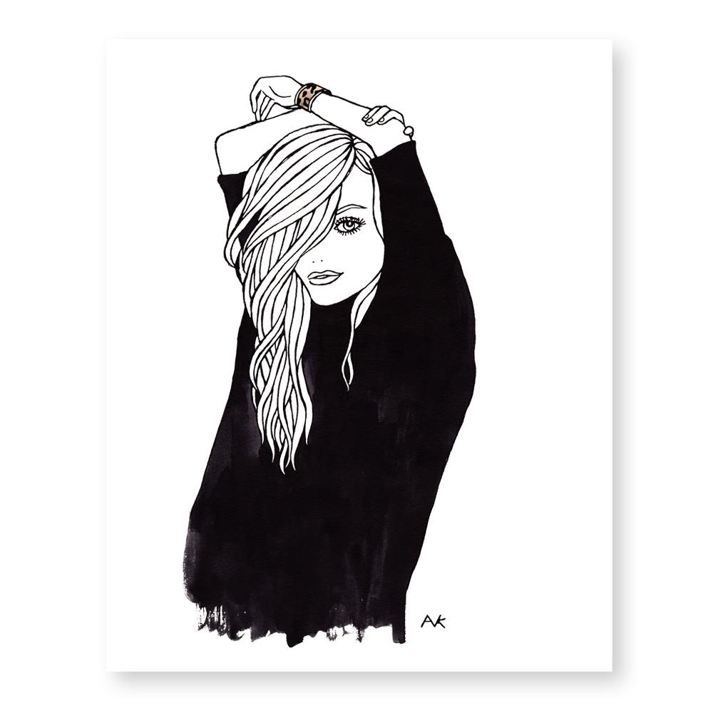 Leopard Cuff Woman Art Print featuring a stylish woman with a leopard cuff, printed on high-quality paper.