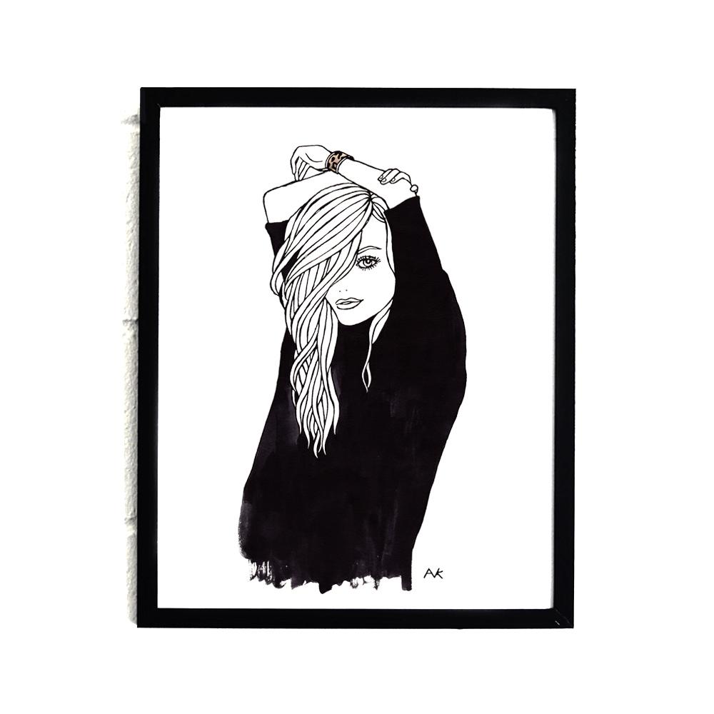 Leopard Cuff Woman Art Print featuring a stylish woman with a leopard cuff, printed on high-quality paper.