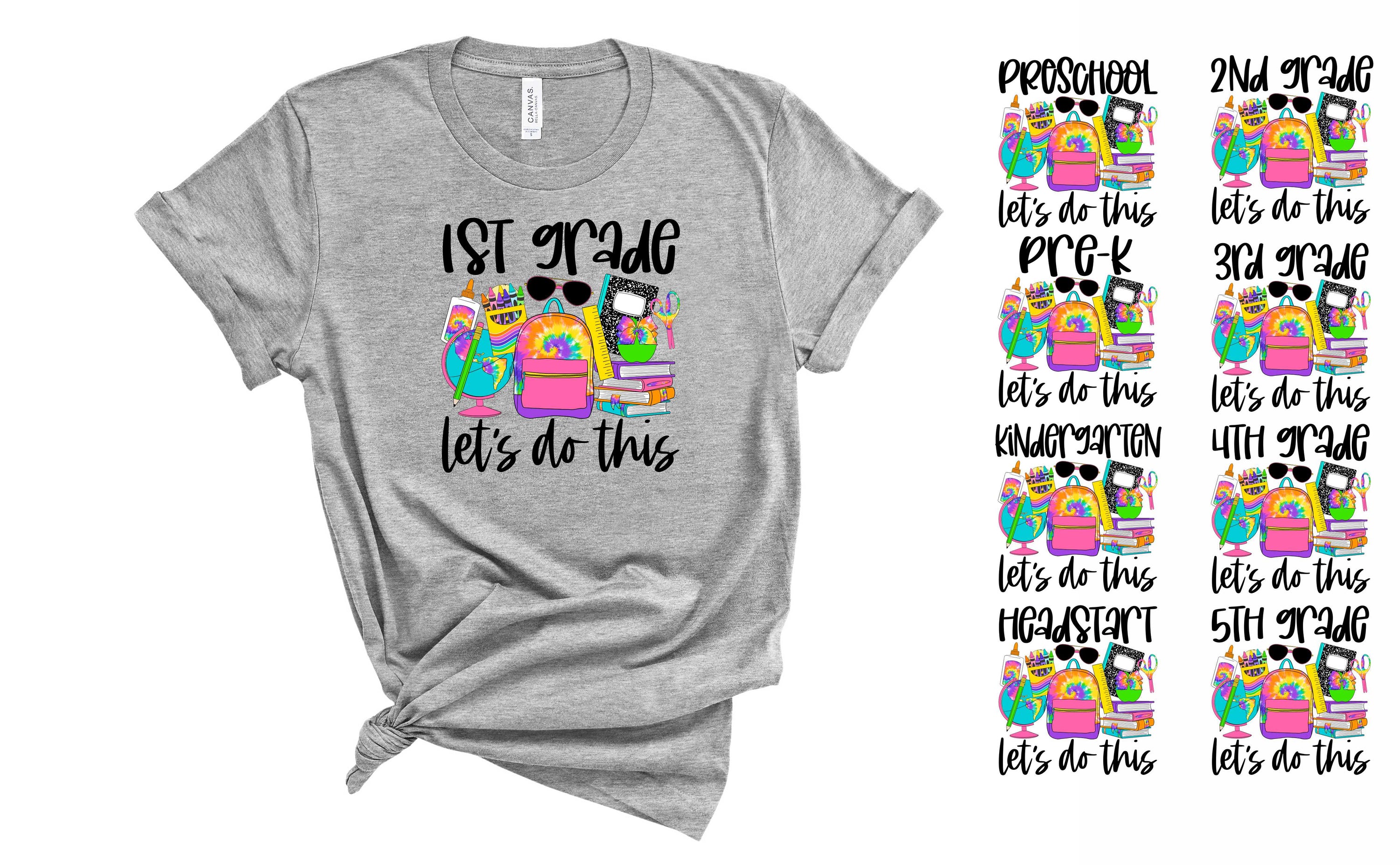 Vibrant tie-dye graphic tee featuring the phrase 'Lets do this', designed for unisex wear.