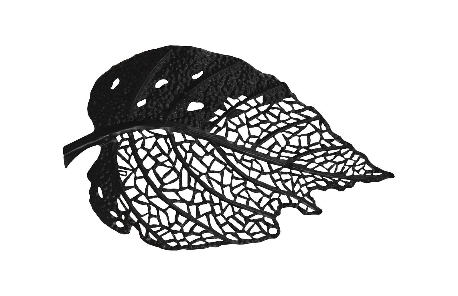 Medium Silver Birch Leaf Wall Art featuring intricate hand-cut metal design in antique silver finish, showcasing a modern organic aesthetic.