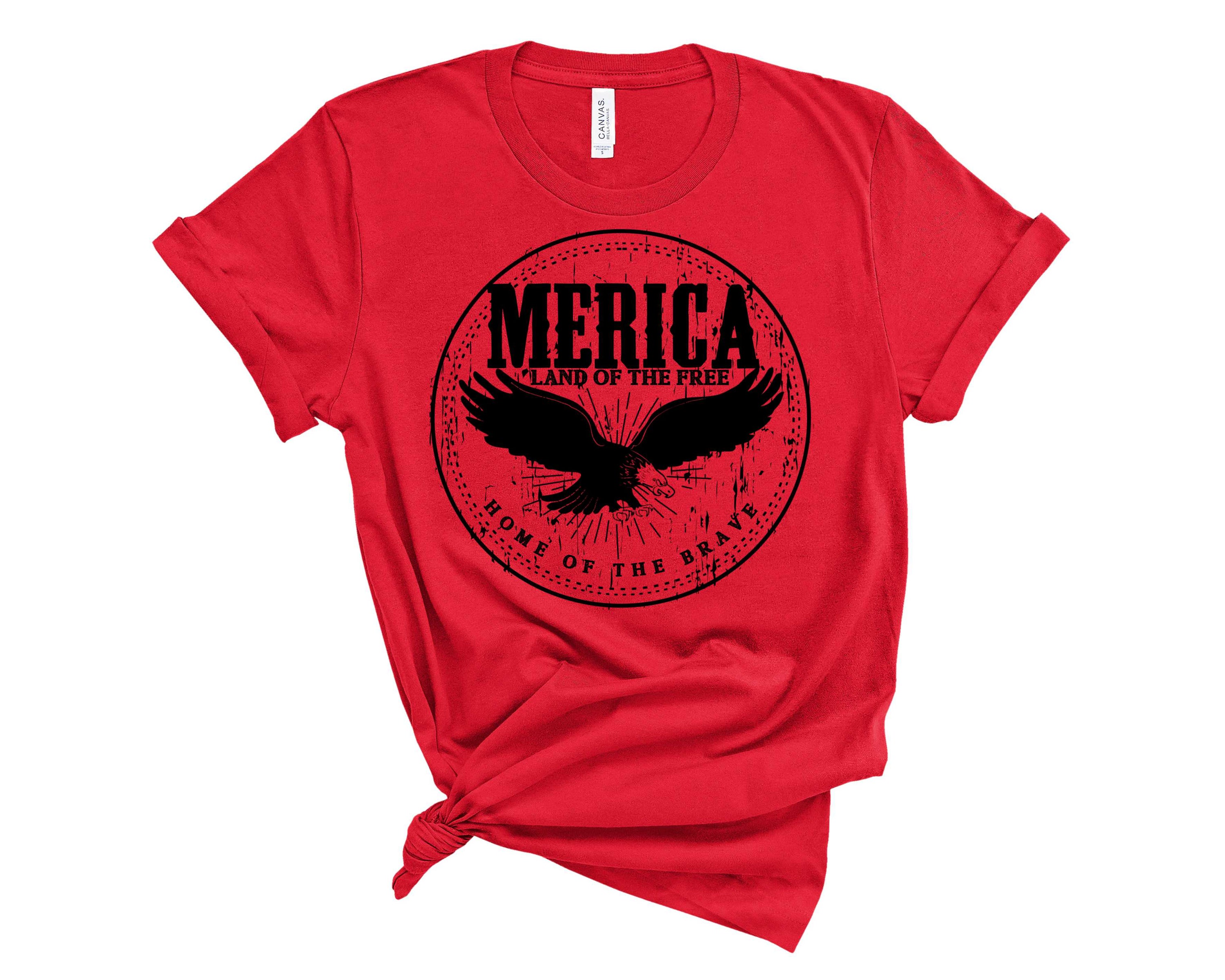 Merica Eagle Graphic Tee featuring a bold eagle design on a soft fabric, suitable for unisex wear.
