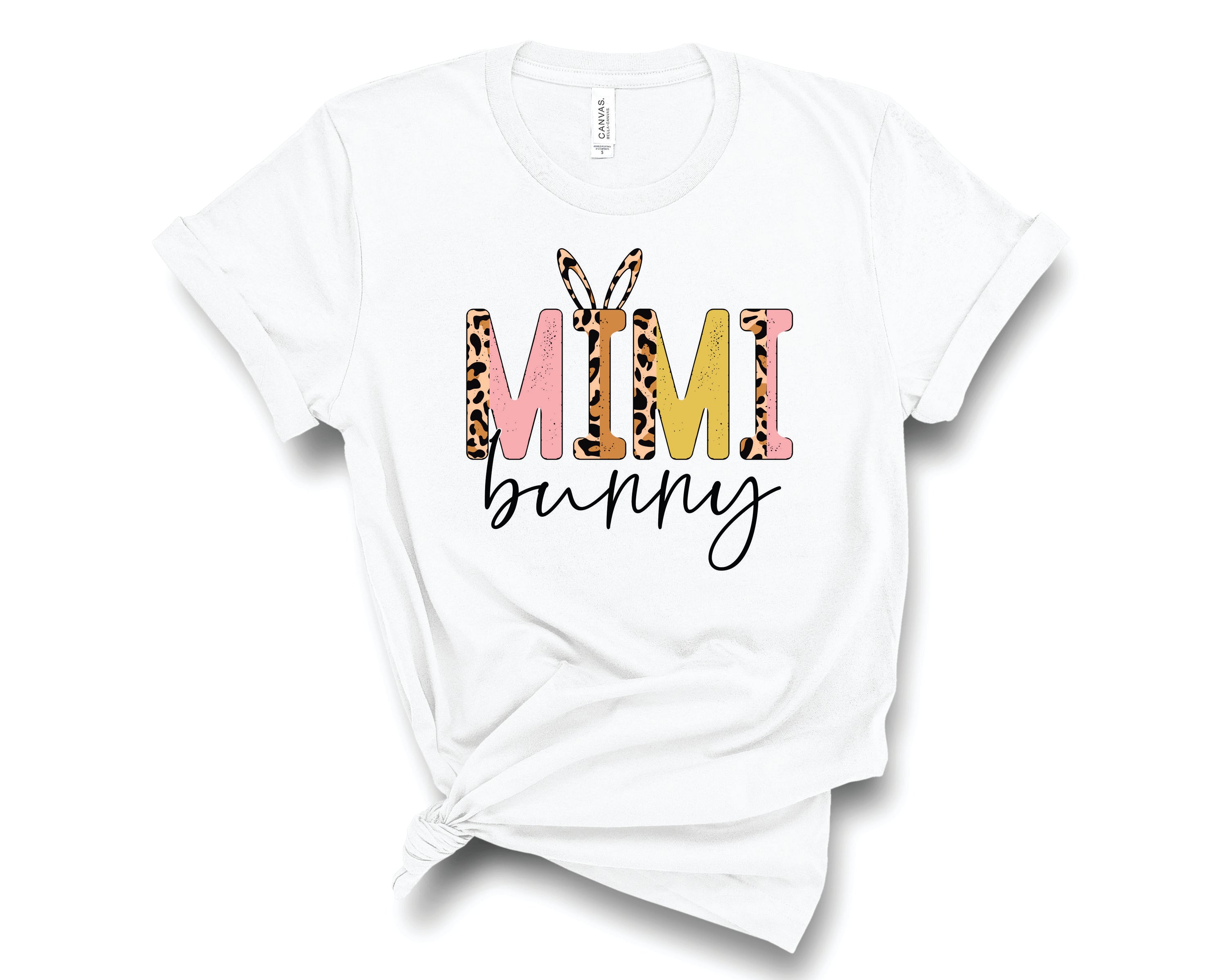 Mimi Bunny Half Leopard Neutral Graphic Tee featuring a trendy half leopard print design on a soft fabric.