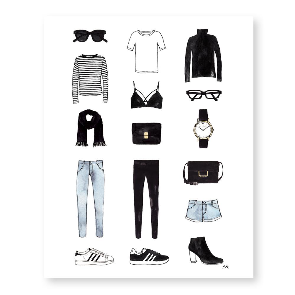 A stylish blue denim art print showcasing minimalist fashion design, perfect for modern decor.