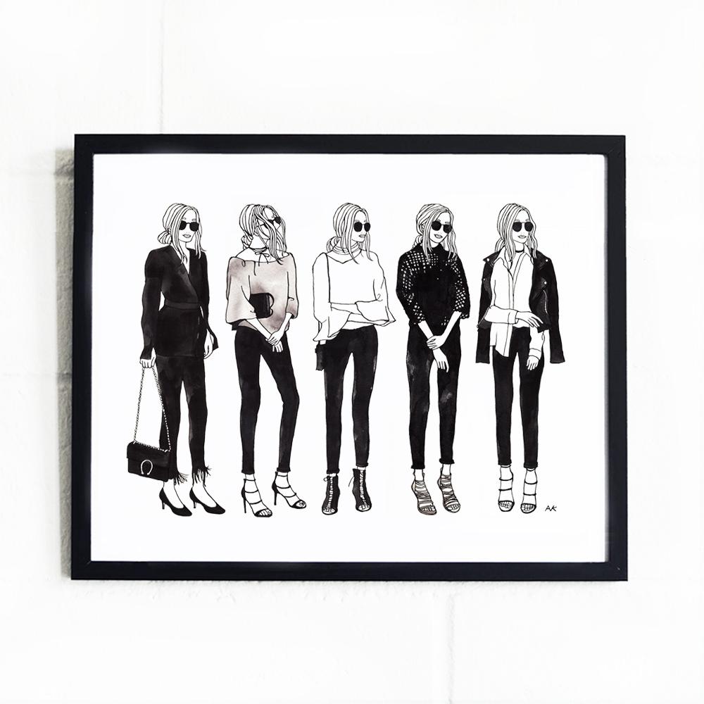 A minimalist style art print featuring a girl, designed for modern decor, printed on high-quality paper.