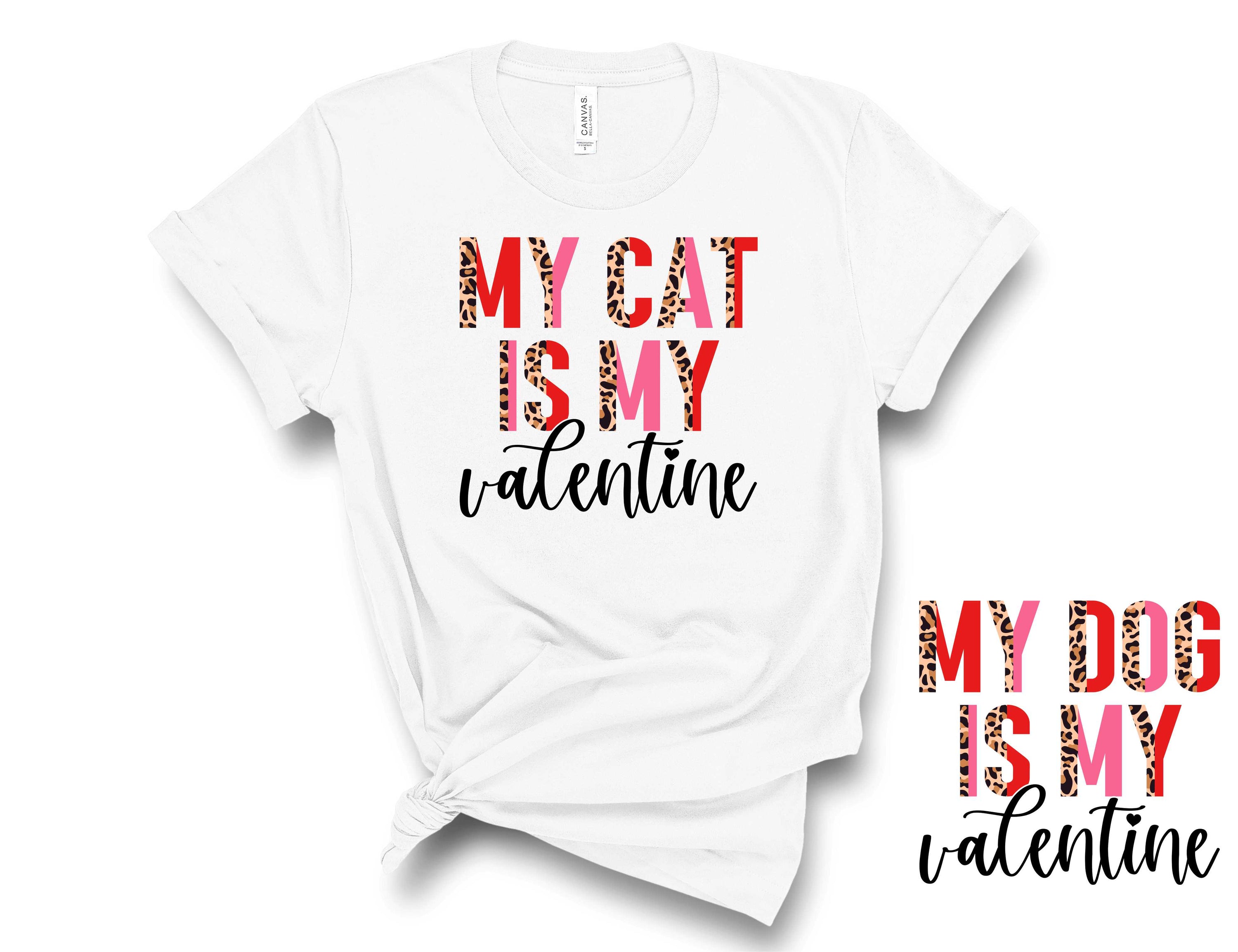 A unisex graphic tee featuring the phrase 'My Pet is my Valentine' with a cute pet illustration, perfect for pet lovers.