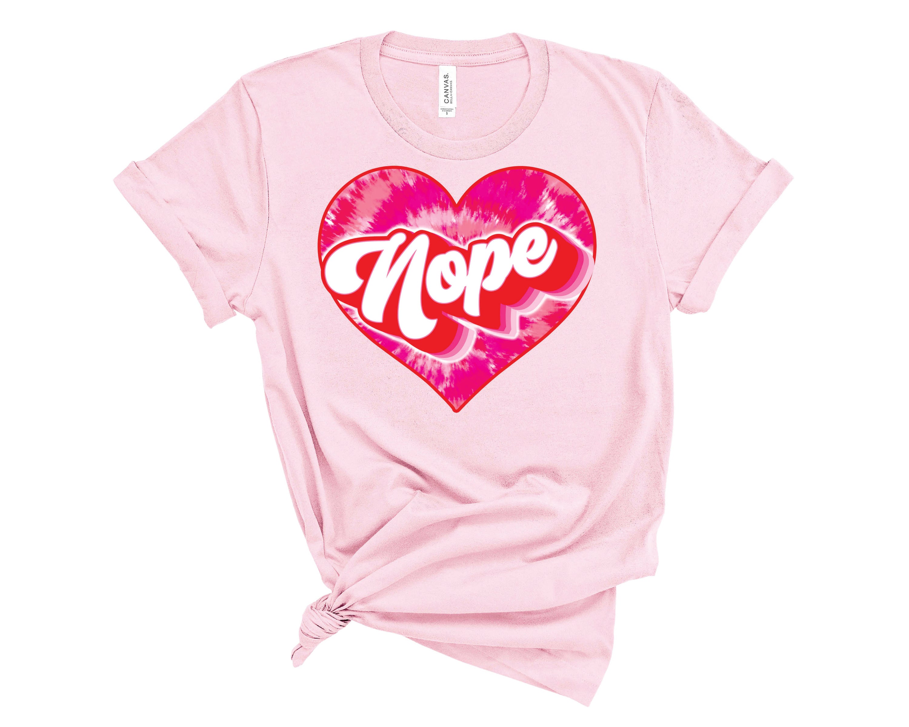 A vibrant tie-dye graphic tee featuring a heart design, suitable for unisex wear, showcasing a blend of colors.