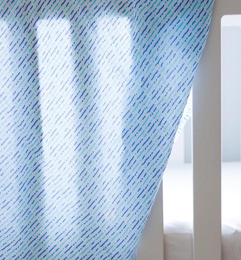 Organic Swaddle Set in Shades of Blue featuring chevron and dotty designs, made from soft cotton, perfect for baby snuggling.