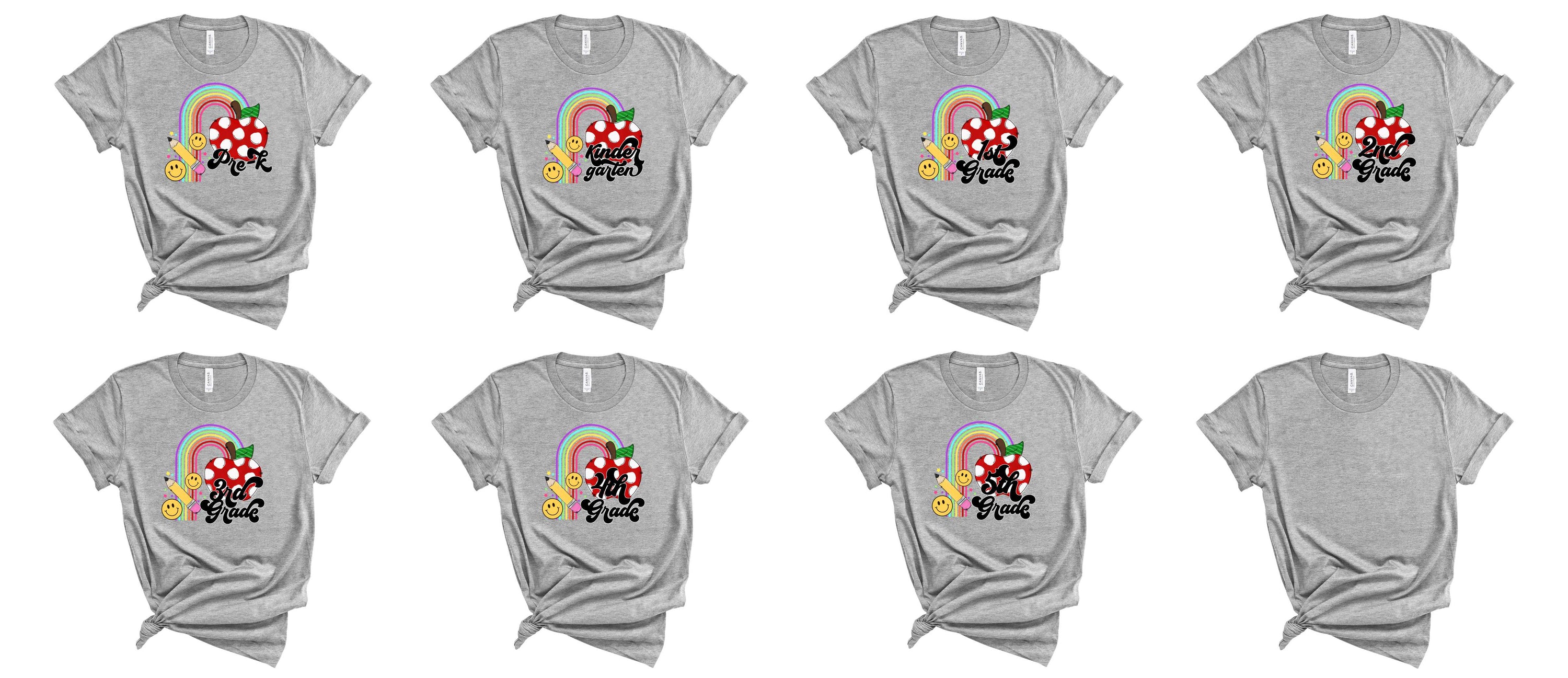 A colorful unisex t-shirt featuring a vibrant rainbow apple graphic design, perfect for casual wear.