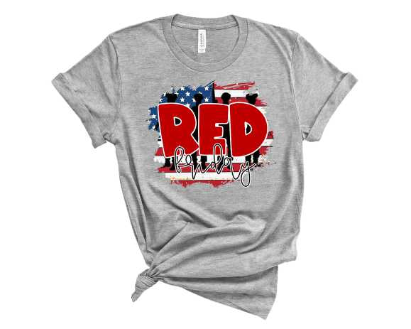 Red Friday Graphic Tee featuring a vibrant design on a soft unisex t-shirt.