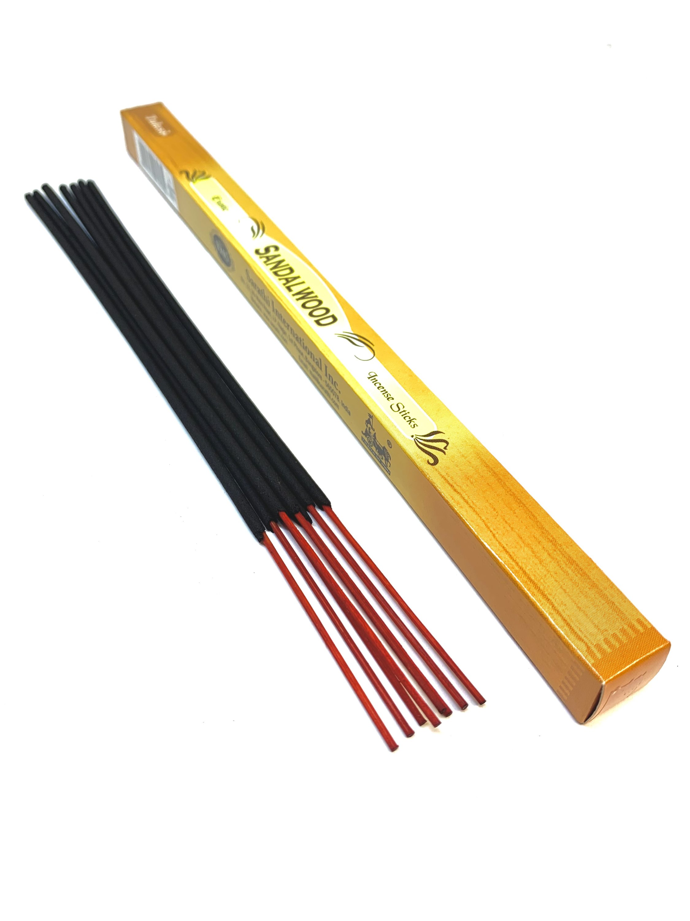 A pack of 8 sandalwood incense sticks with a rich, woody aroma, perfect for meditation and relaxation.