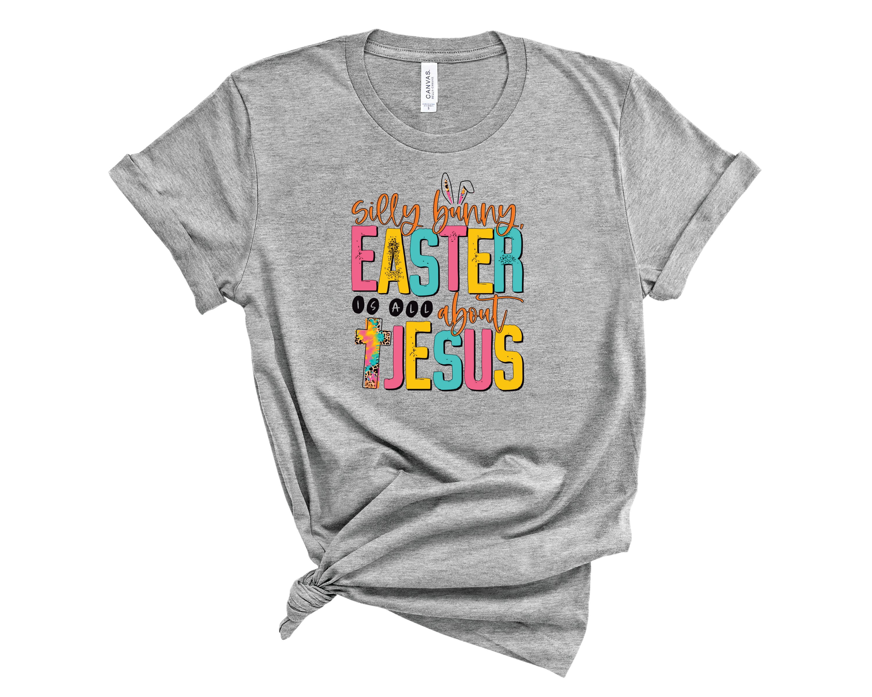 A vibrant unisex graphic tee featuring a playful bunny design, perfect for casual wear.