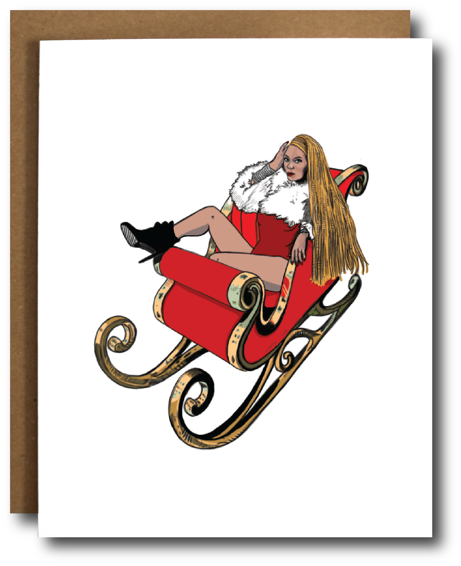 Sleigh Like Bey Christmas Card featuring a punny design with a festive sleigh and holiday elements.