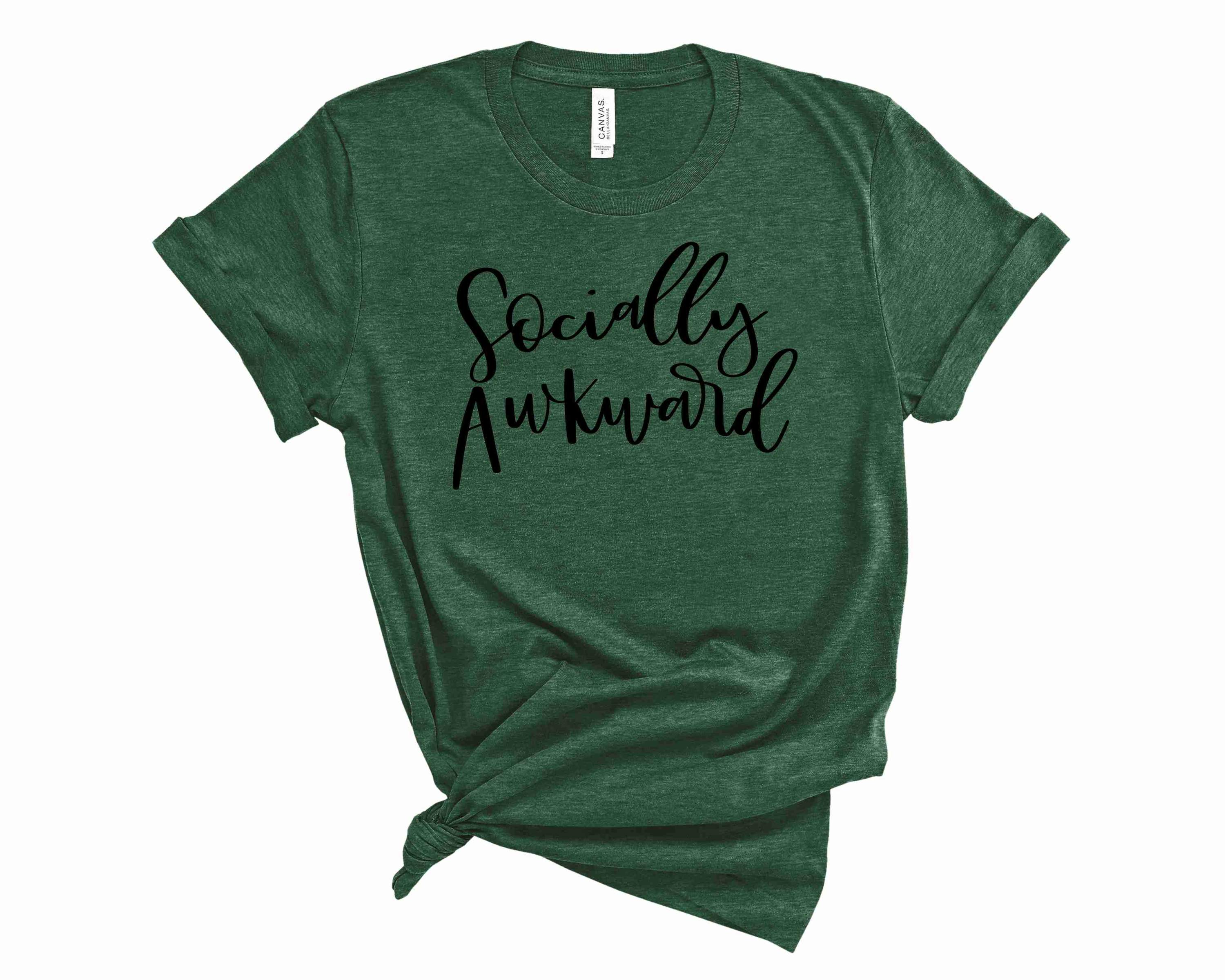 A stylish unisex Socially Awkward Graphic Tee featuring a bold print, perfect for casual wear.