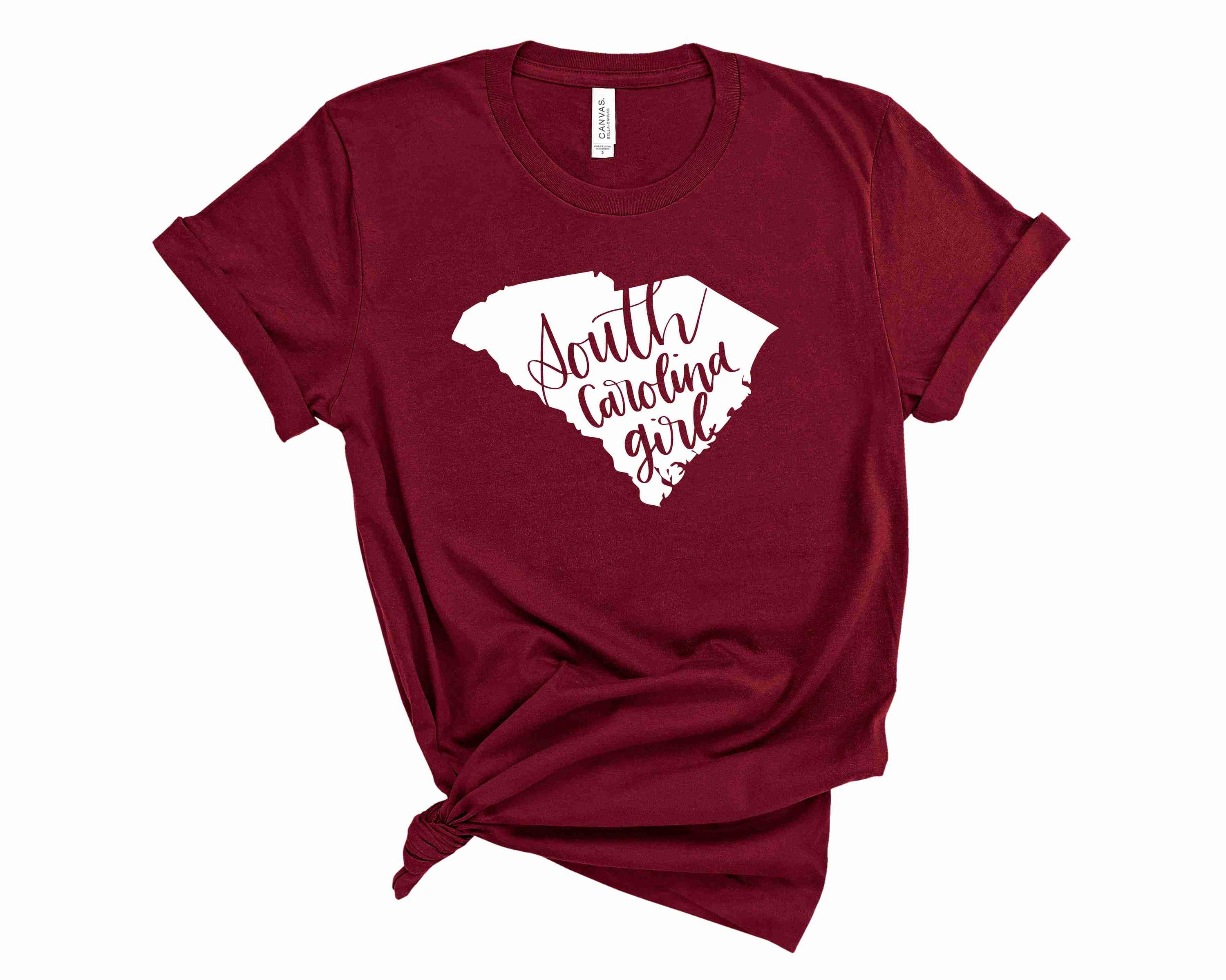 A stylish unisex graphic tee featuring a vibrant South Carolina design, perfect for casual wear.