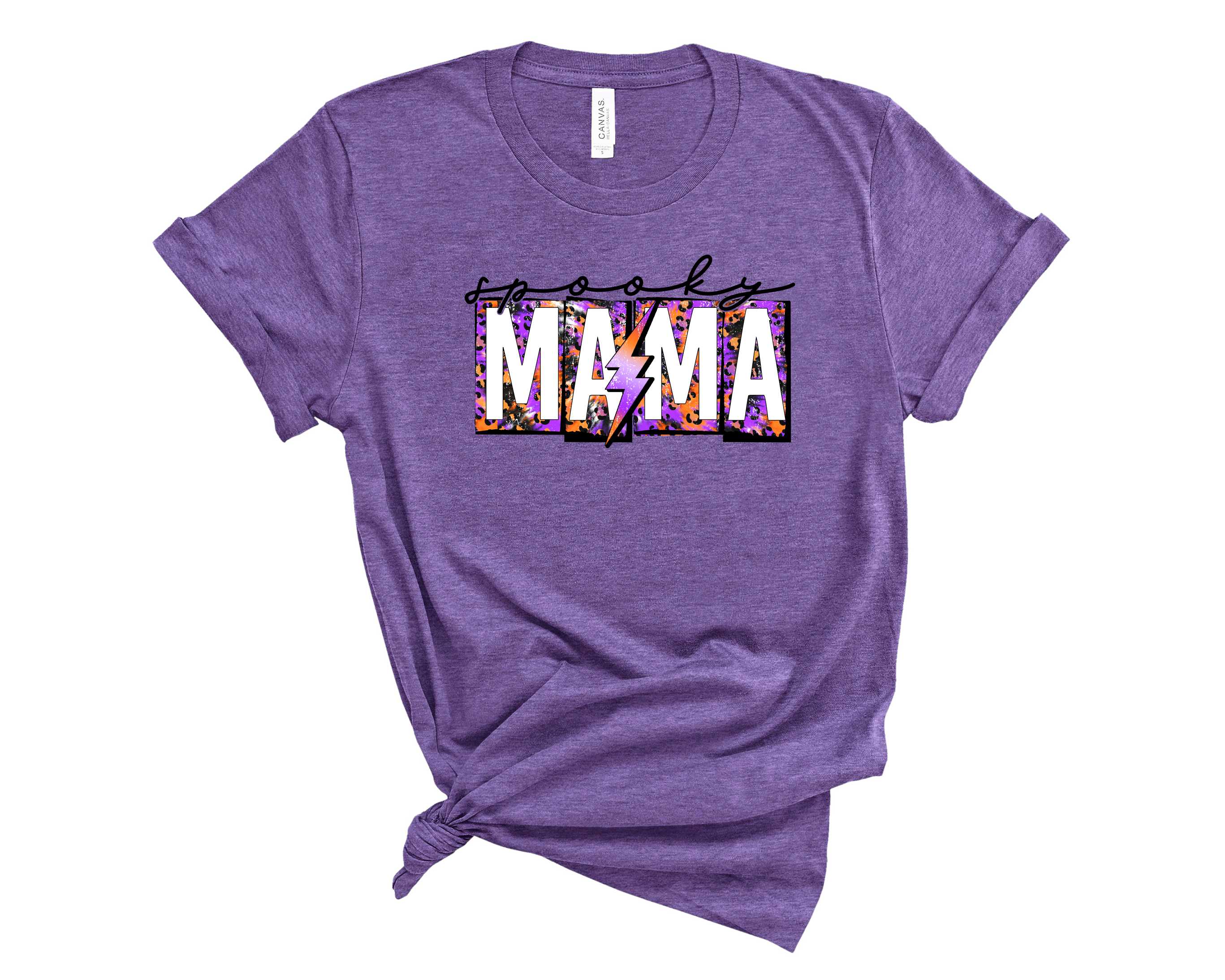 Spooky Mama Grunge Tie Dye Graphic Tee featuring a unique tie-dye pattern and spooky graphic design.