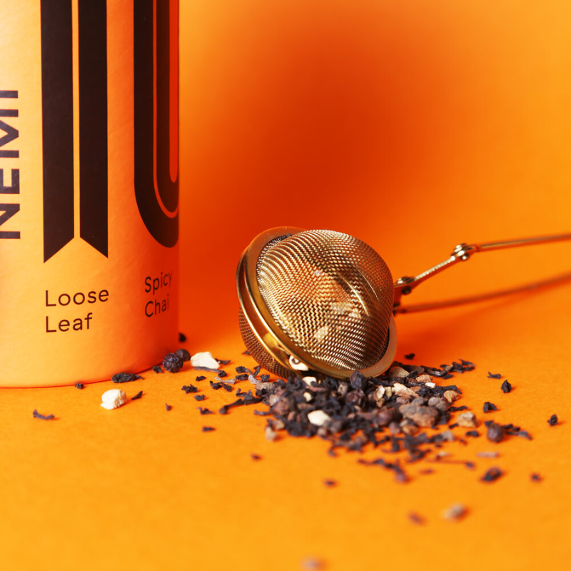 Loose leaf tea with infuser.