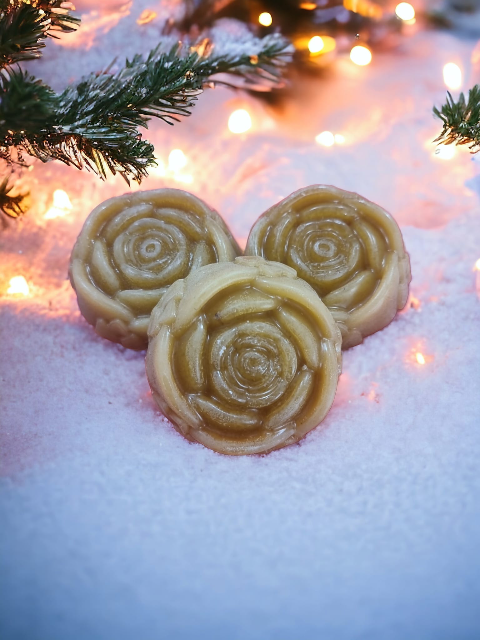 Teakwood Infusion Soap Bars Christmas Gift Box featuring three luxurious soap bars elegantly packaged in a festive box.