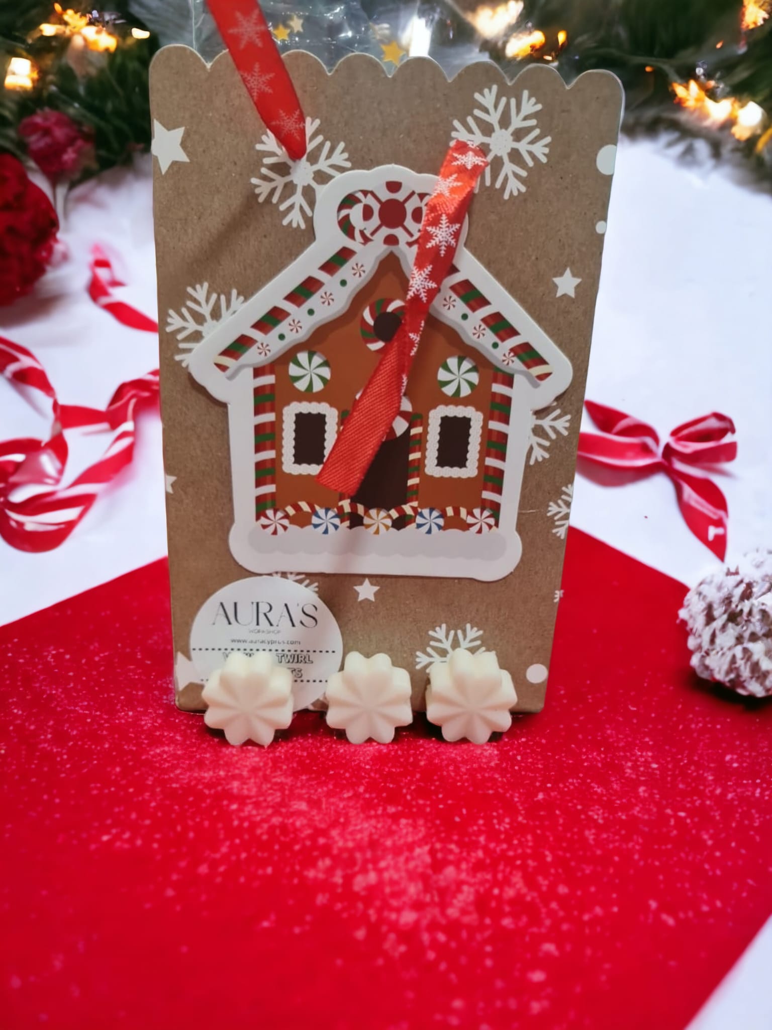 A set of 12 gingerbread man-shaped wax melts infused with vanilla twirl scent, perfect for creating a cozy holiday atmosphere.