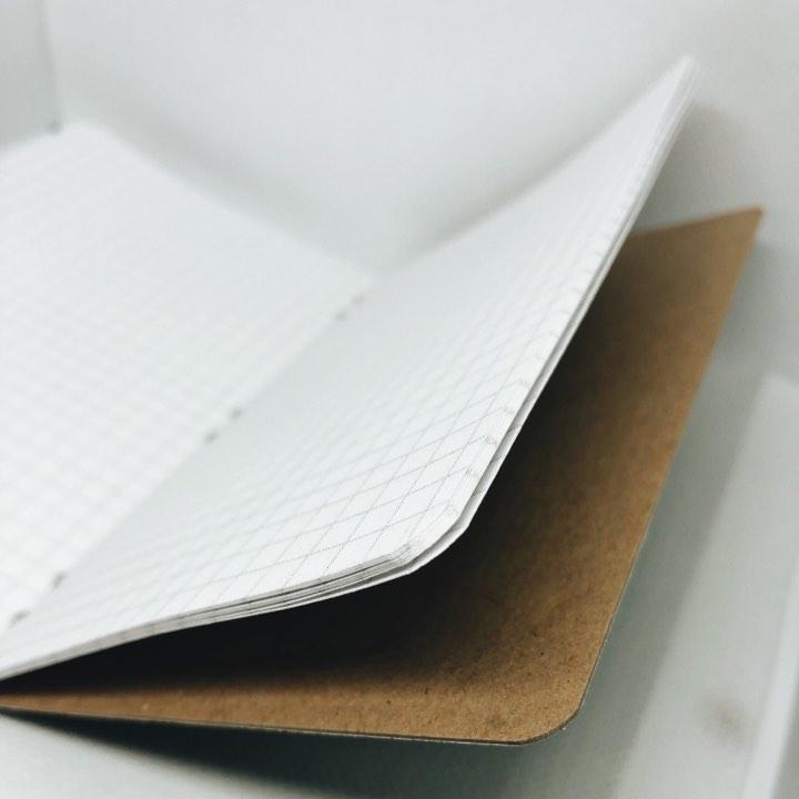 Vintage Vinyl Notebook made from a 12-inch record, featuring a unique cover and 32 blank or grid pages inside, perfect for writing and sketching.