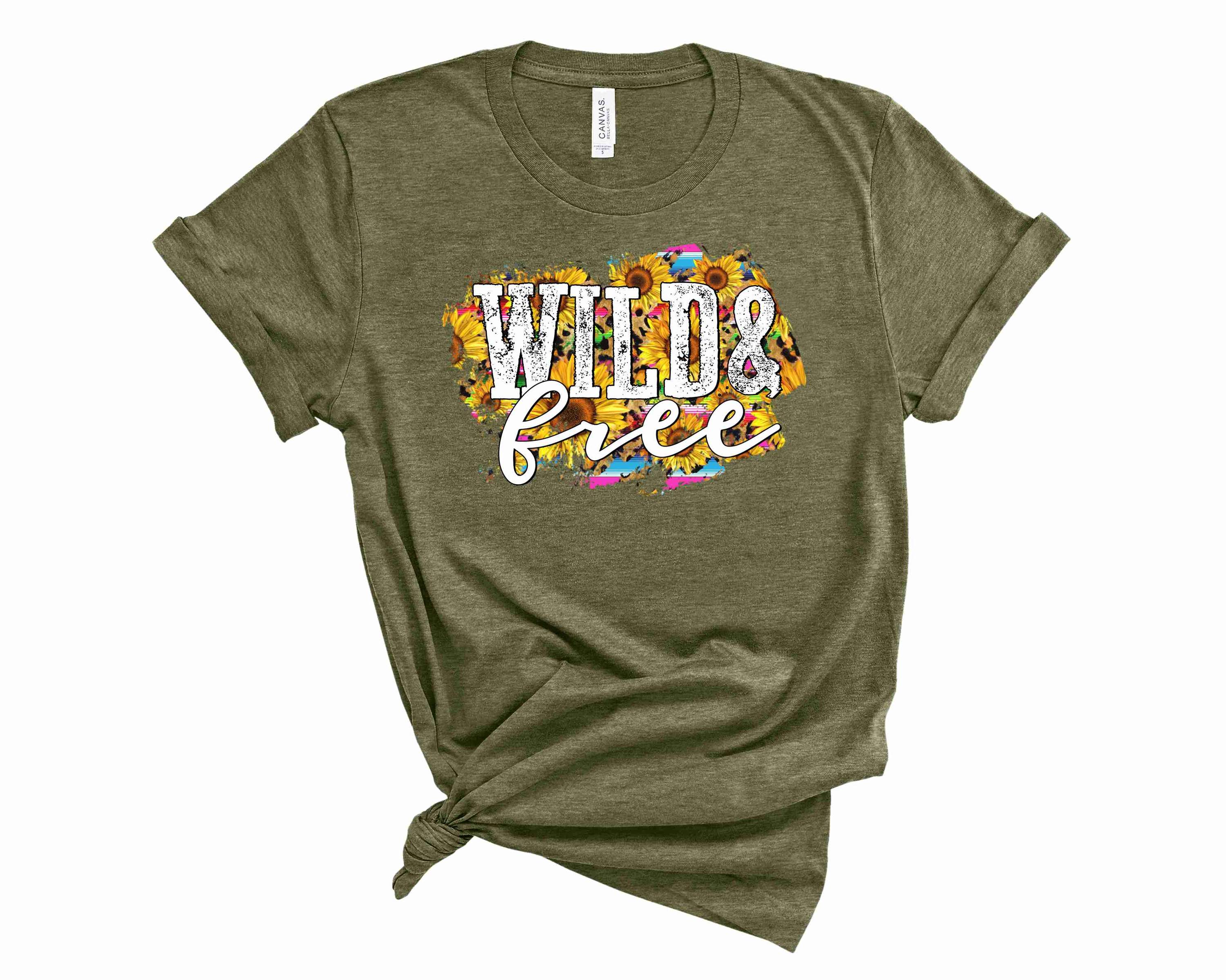 Wild and Free graphic tee featuring a bold design on a soft unisex t-shirt.