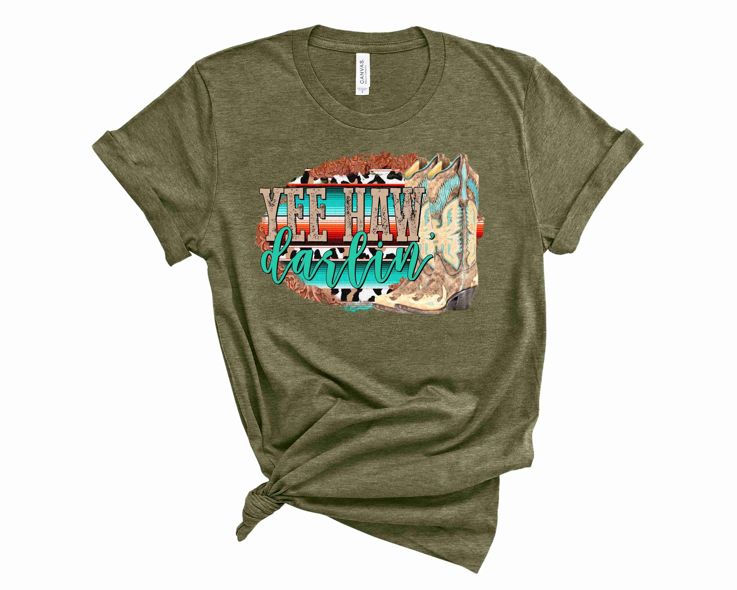 YEE HAW darlin graphic tee featuring a bold design on a soft fabric.